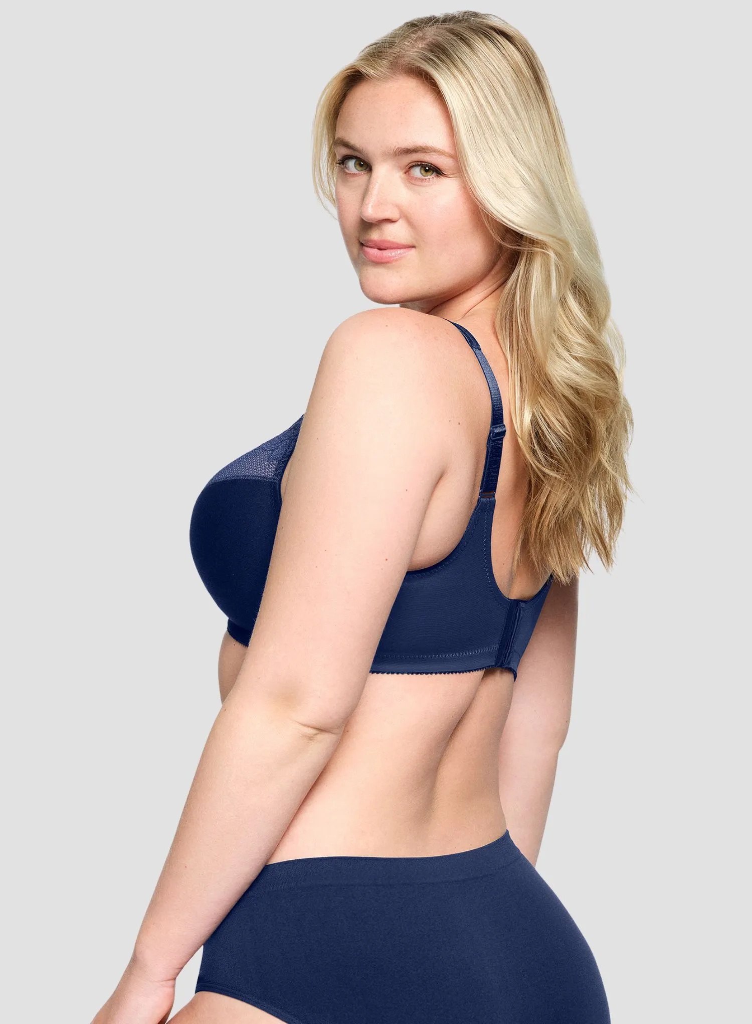 Glamorise: Magic Lift Minimizer Bra Medieval Blue - Image 3