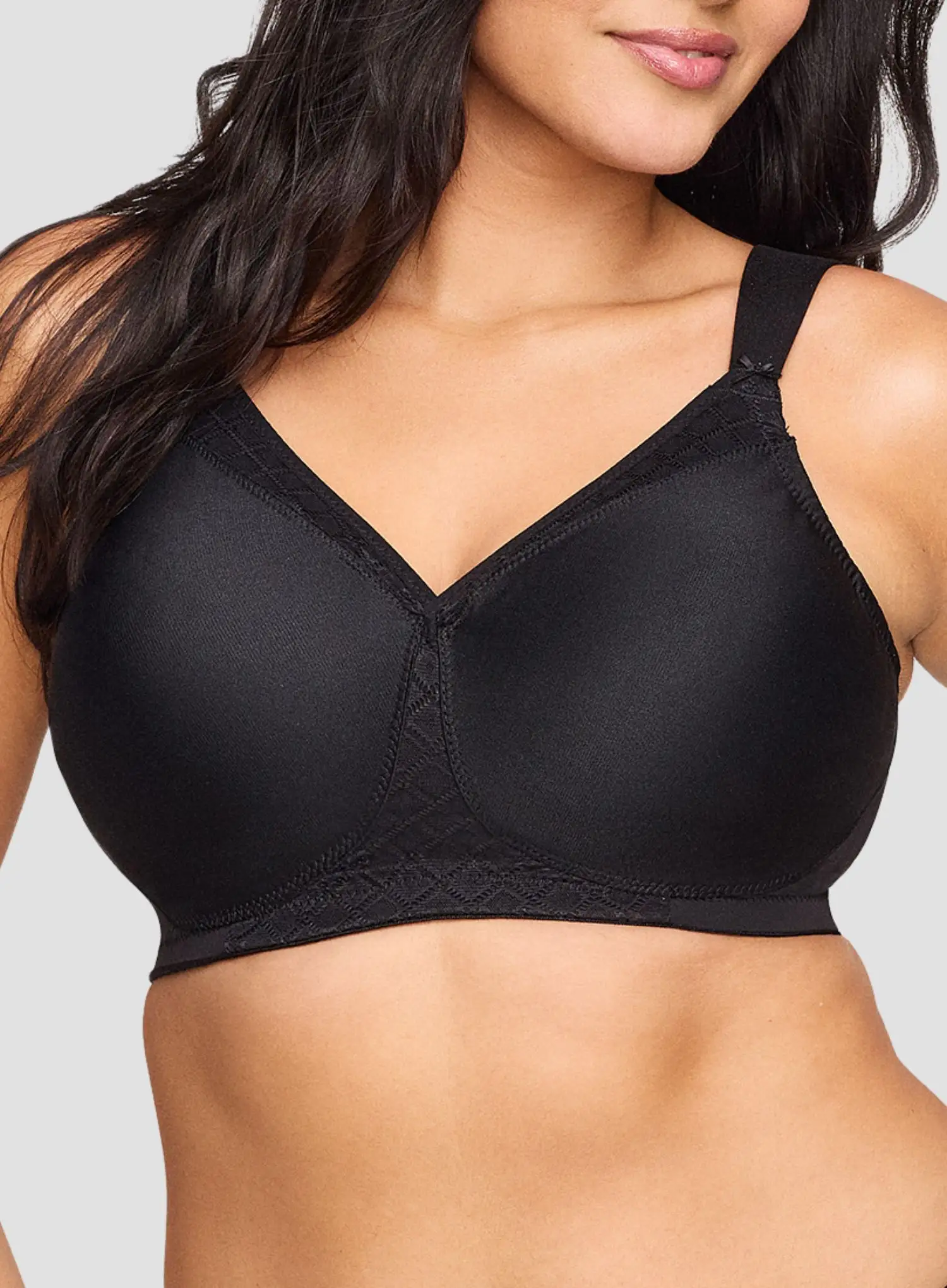 Glamorise: Magic Lift Seamless Support Tshirt Bra Black - Image 4