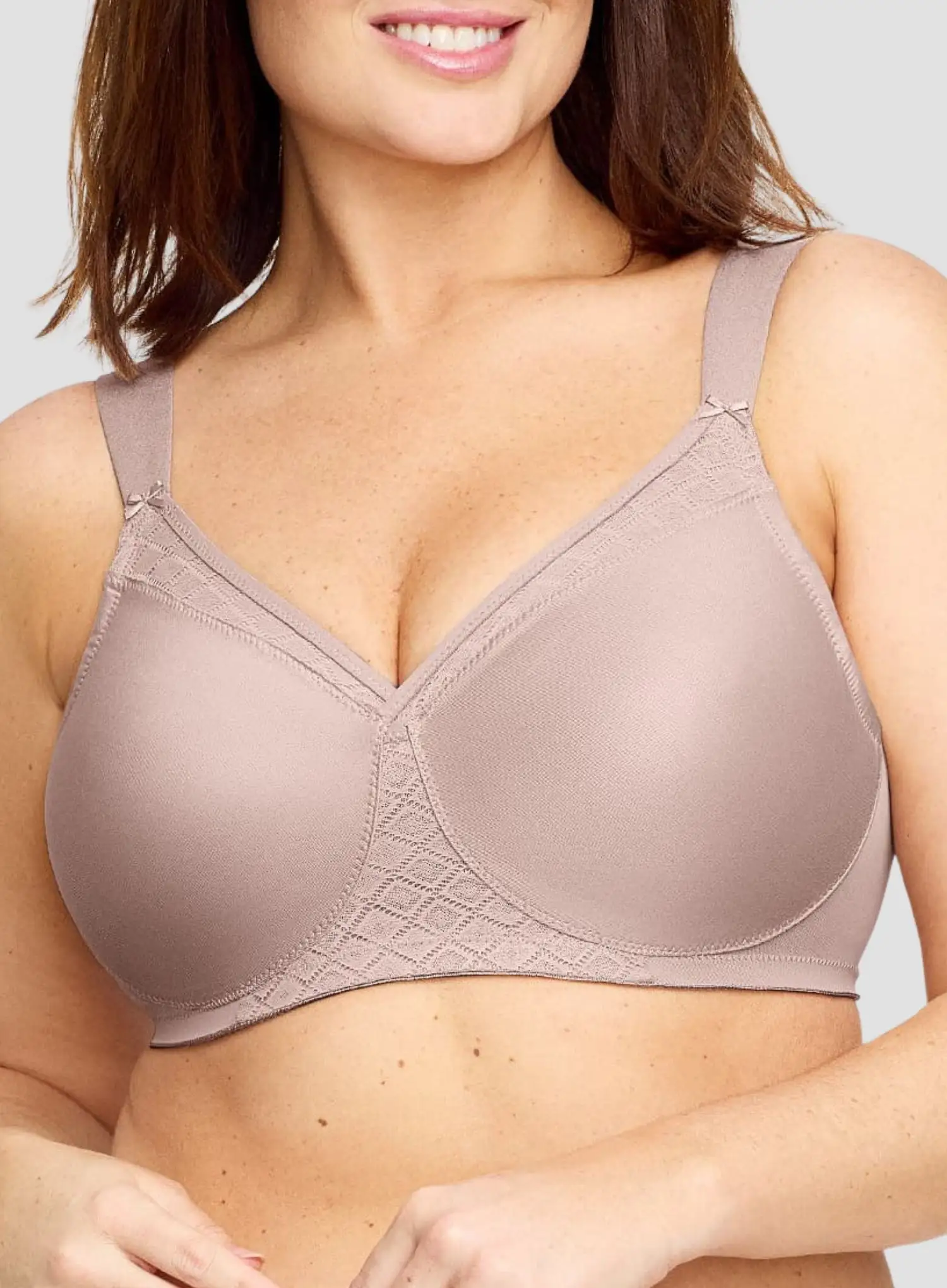 Glamorise: Magic Lift Seamless Support Tshirt Bra Taupe - Image 5