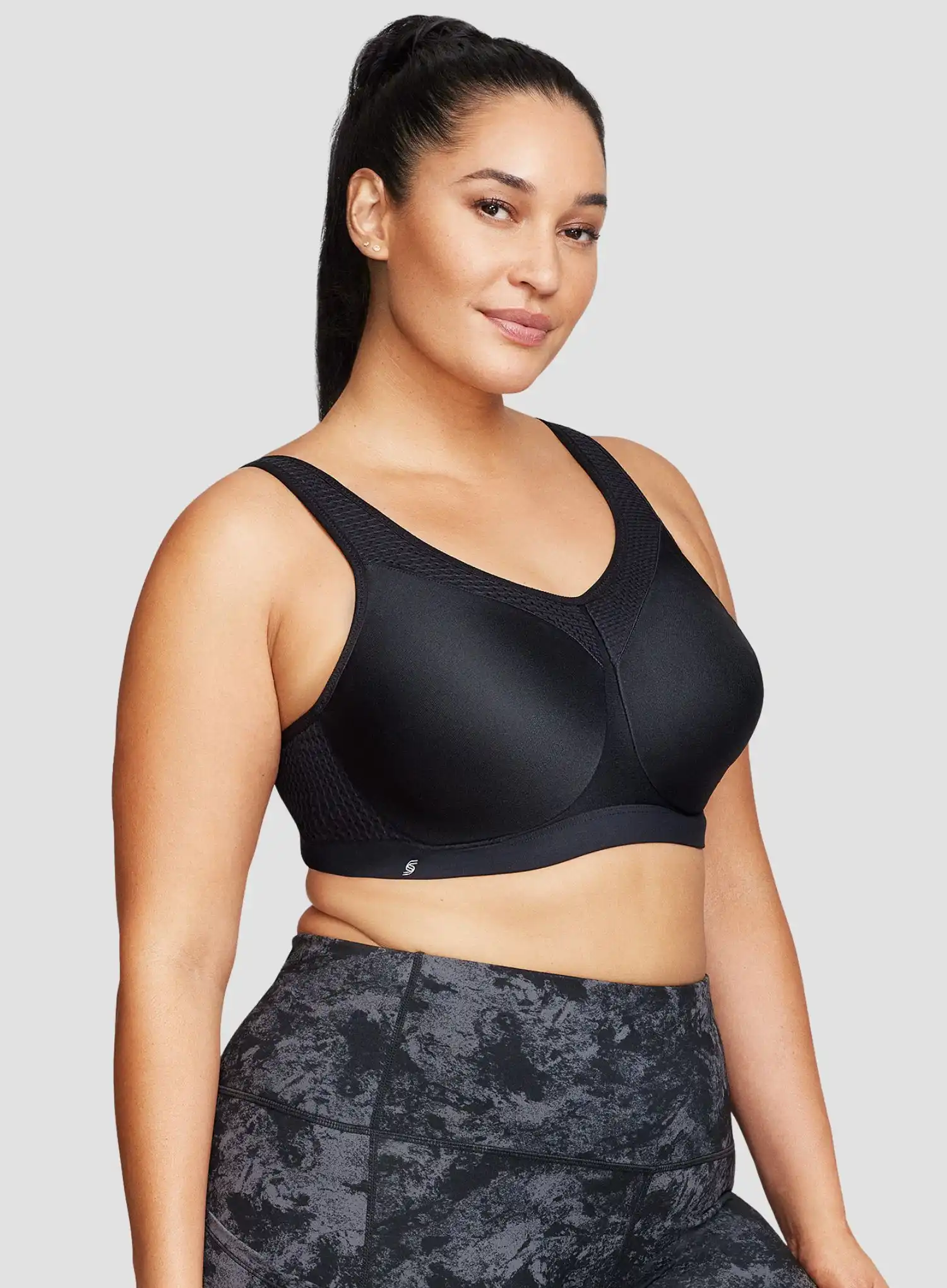 Glamorise: No Limits High Support Underwire Sports Bra Black - Image 3