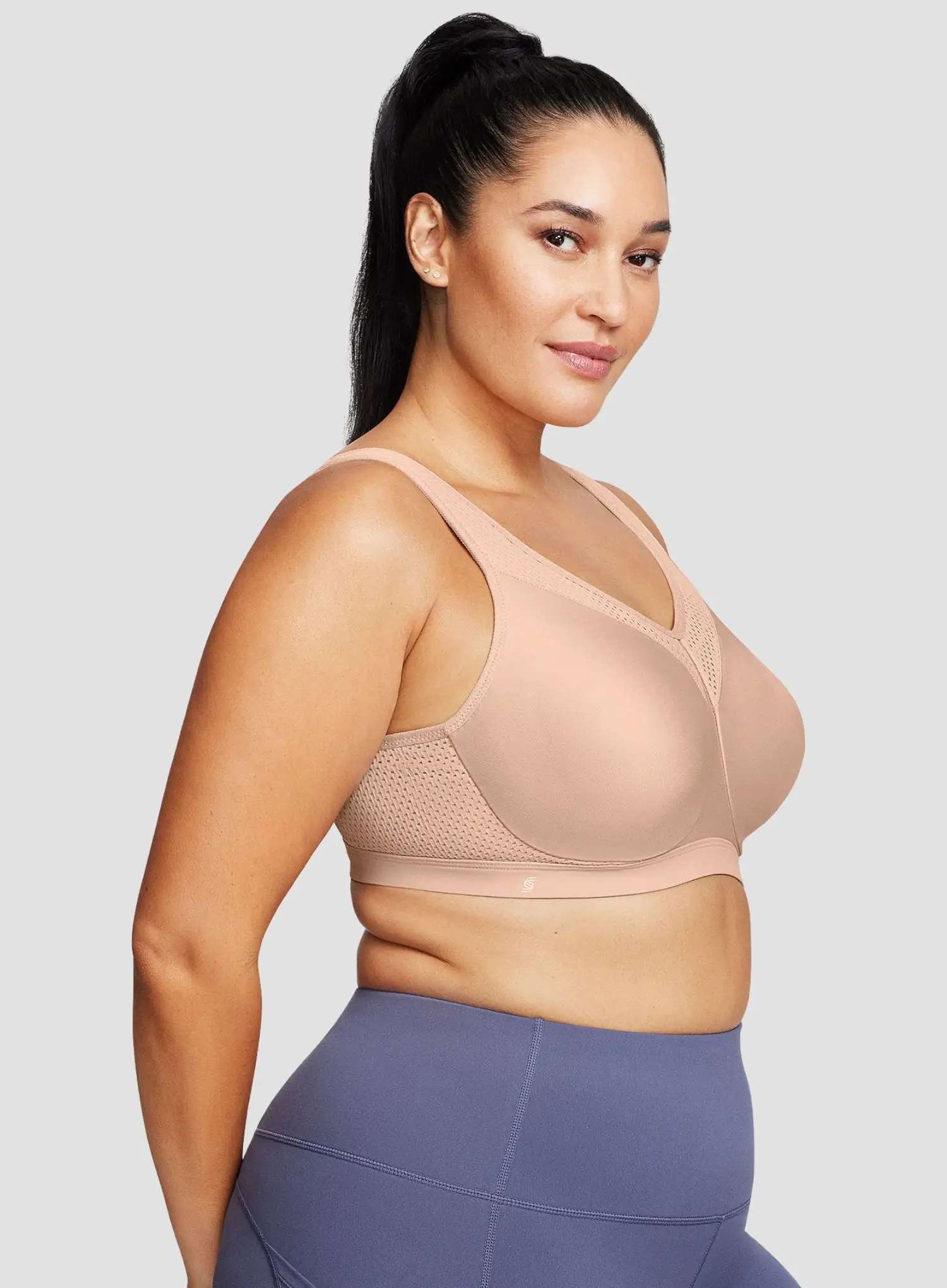 Glamorise: No Limits High Support Underwire Sports Bra Cafe - Image 3
