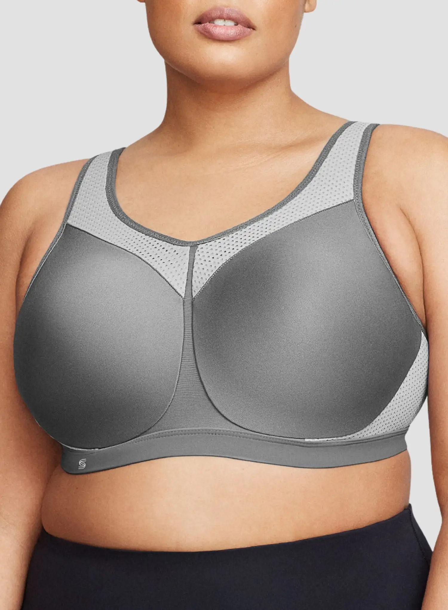 Glamorise: No Limits High Support Underwire Sports Bra Gray - Image 4