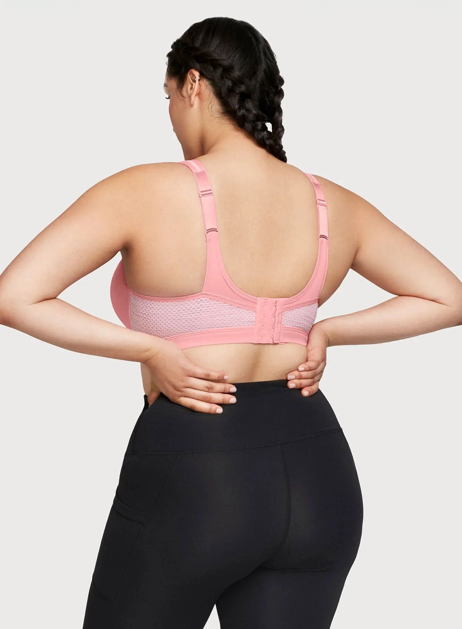 Glamorise: No Limits High Support Underwire Sports Bra Pink Blush - Image 3