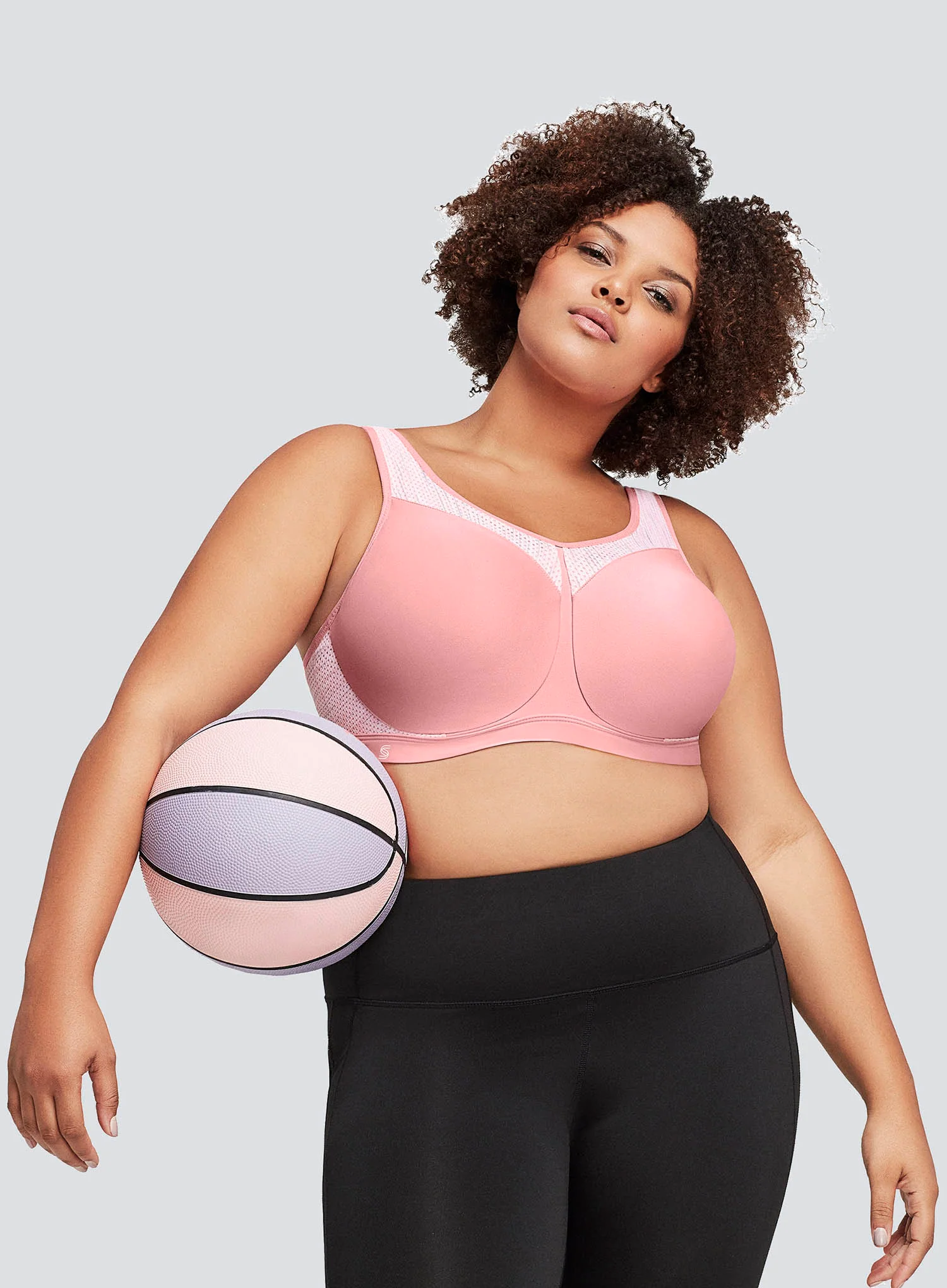 Glamorise: No Limits High Support Underwire Sports Bra Pink Blush - Image 4