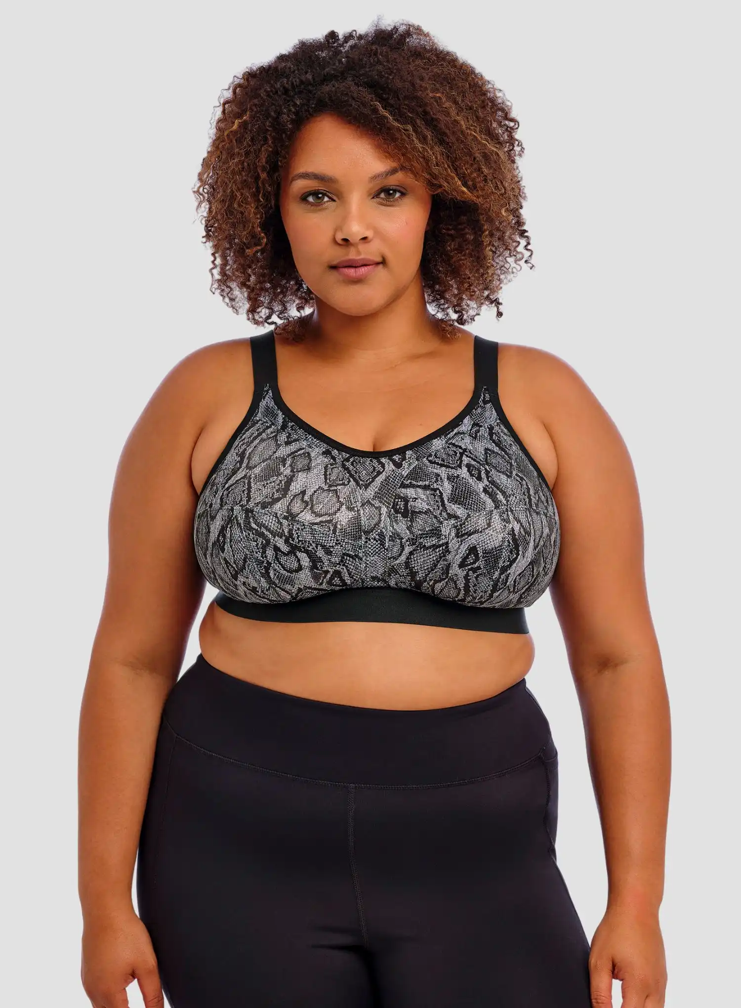 Goddess: Goddess Sports Bra Non Wired Black Snake - Image 2