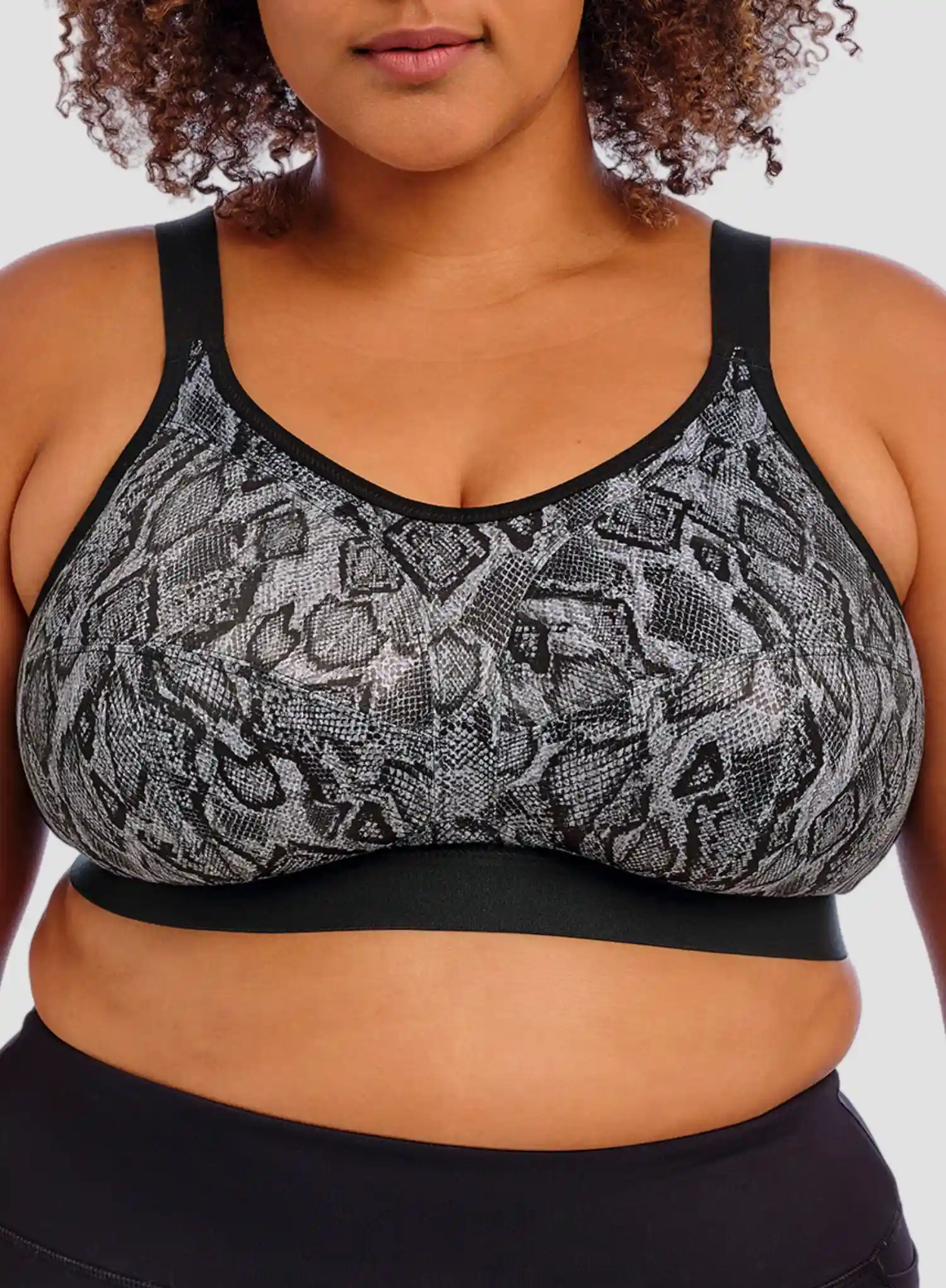 Goddess: Goddess Sports Bra Non Wired Black Snake - Image 4