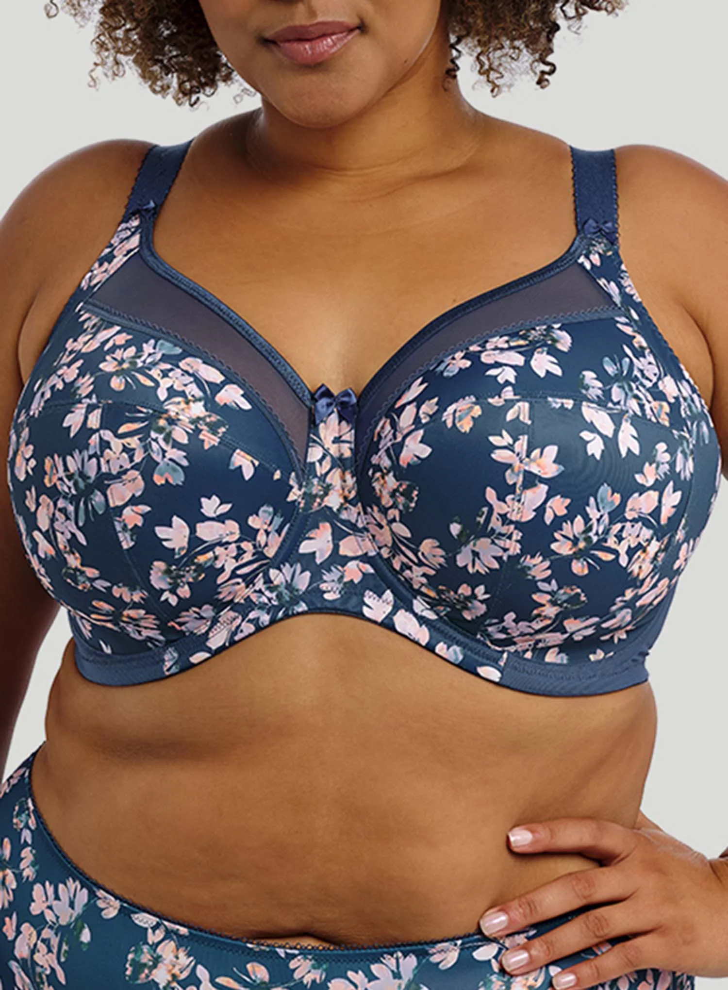 Goddess: Kayla Banded Underwired Bra Teal Blossom - Image 4