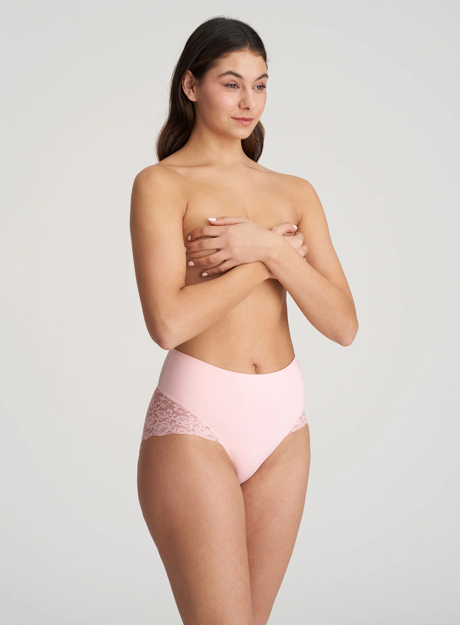 Marie Jo: Color Studio Lace High Waisted Brief Pearl Pink - Image 3