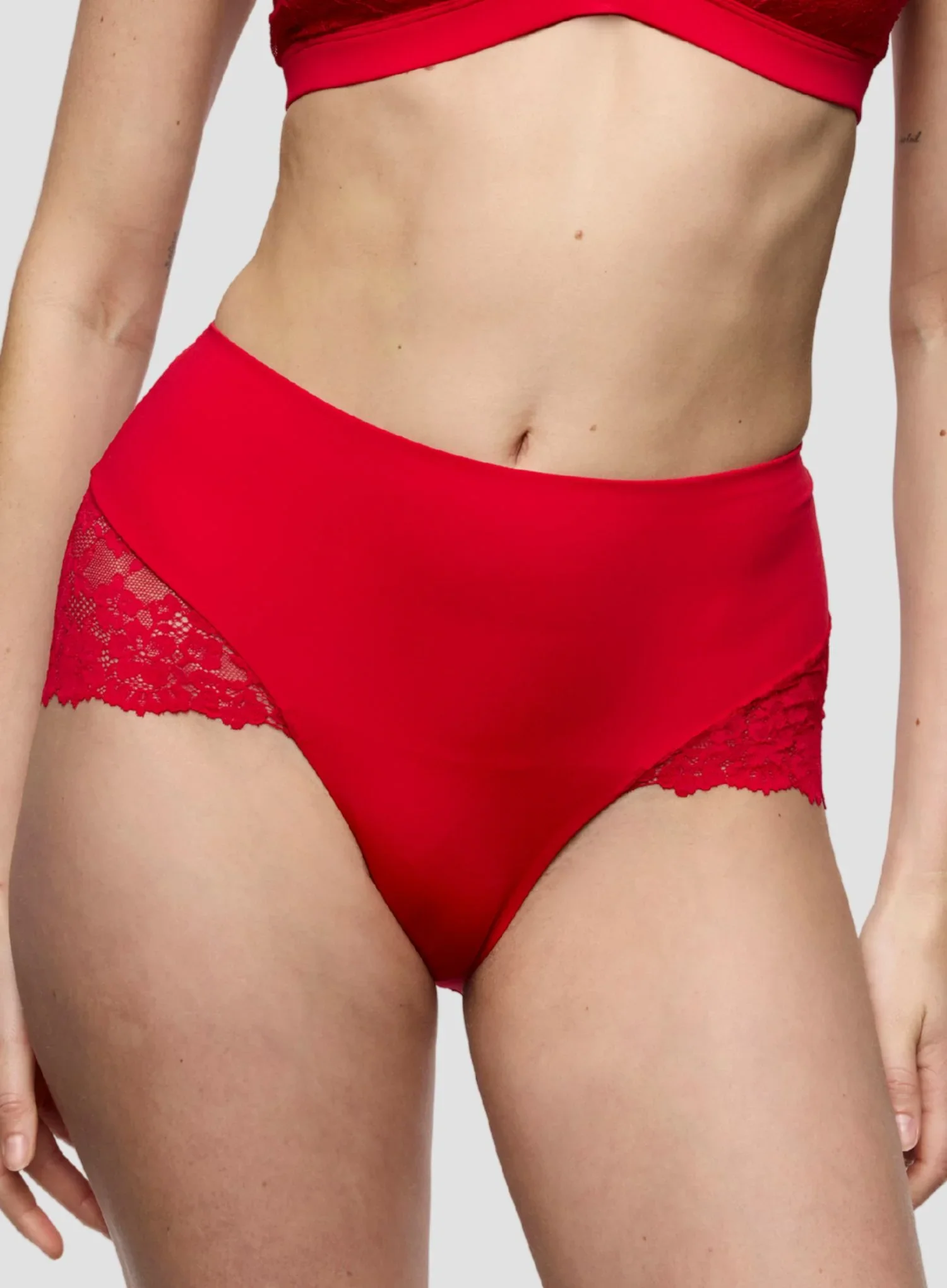 Marie Jo: Soft Studio Smoothing High Waist Brief True Red - Image 4