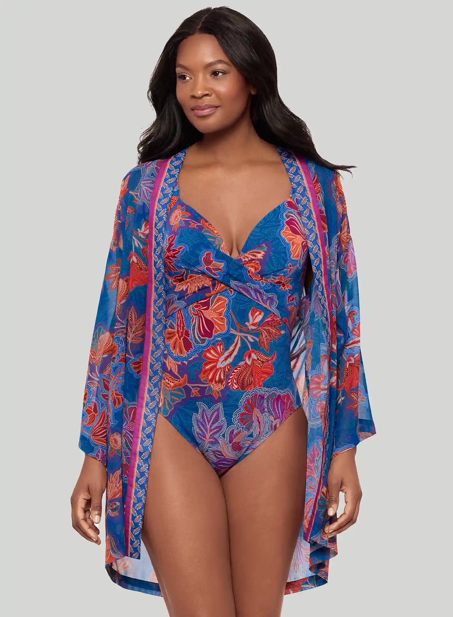 Miraclesuit Swimwear: Decoupage Kimono Multi - Image 3