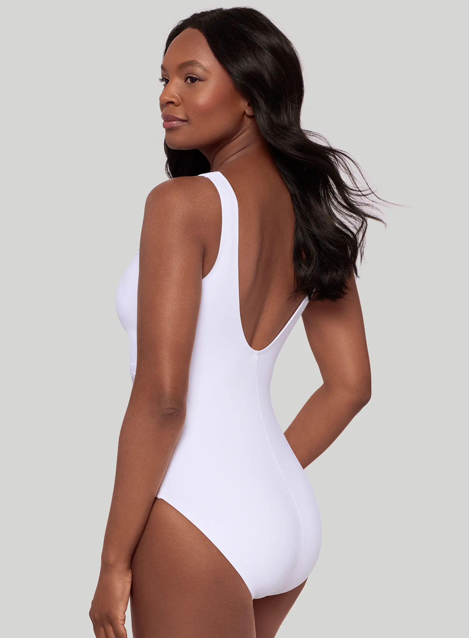 Miraclesuit Swimwear: Razzle Dazzle Swizzle Underwired Shaping One Piece White - Image 4