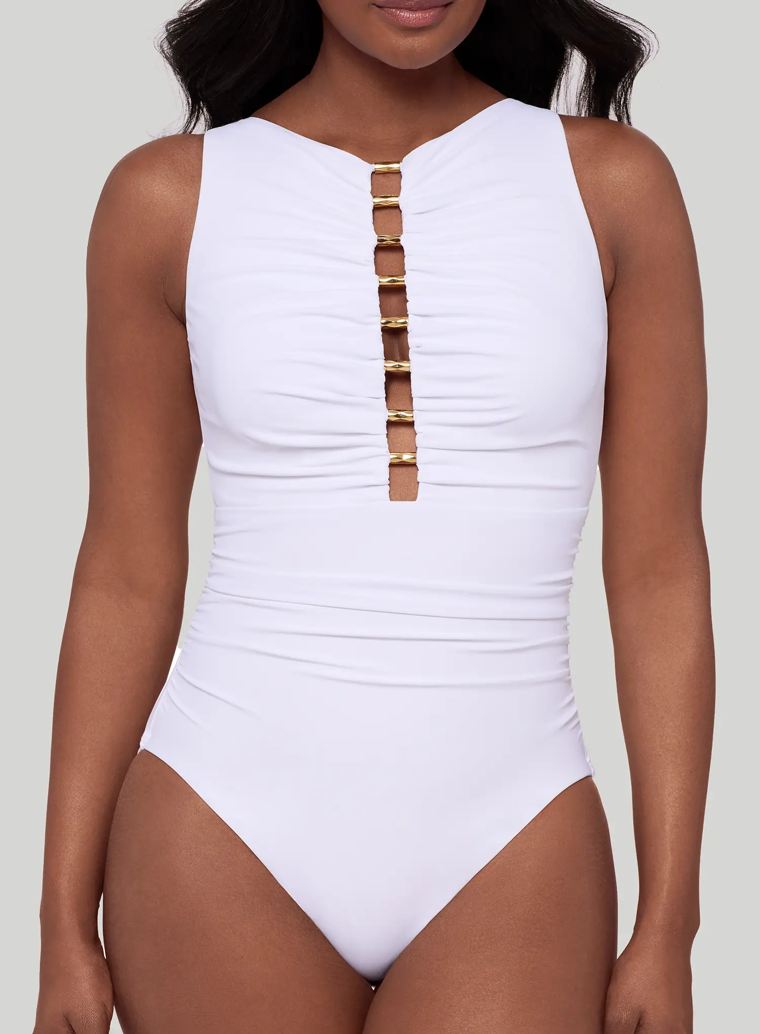 Miraclesuit Swimwear: Razzle Dazzle Swizzle Underwired Shaping One Piece White - Image 5