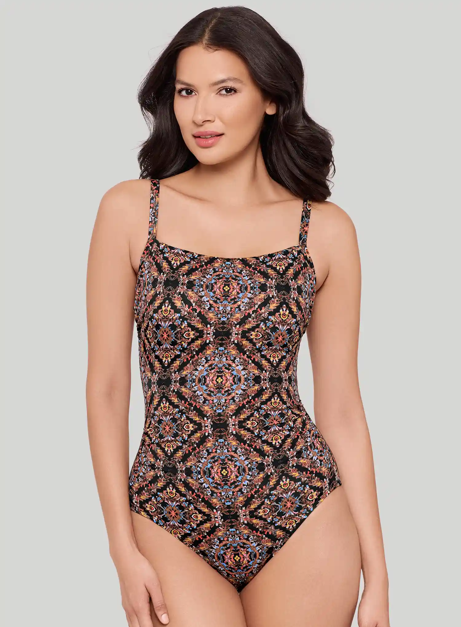 Miraclesuit Swimwear: Scandale Kara Underwired Shaping One Piece Black Multi - Image 2