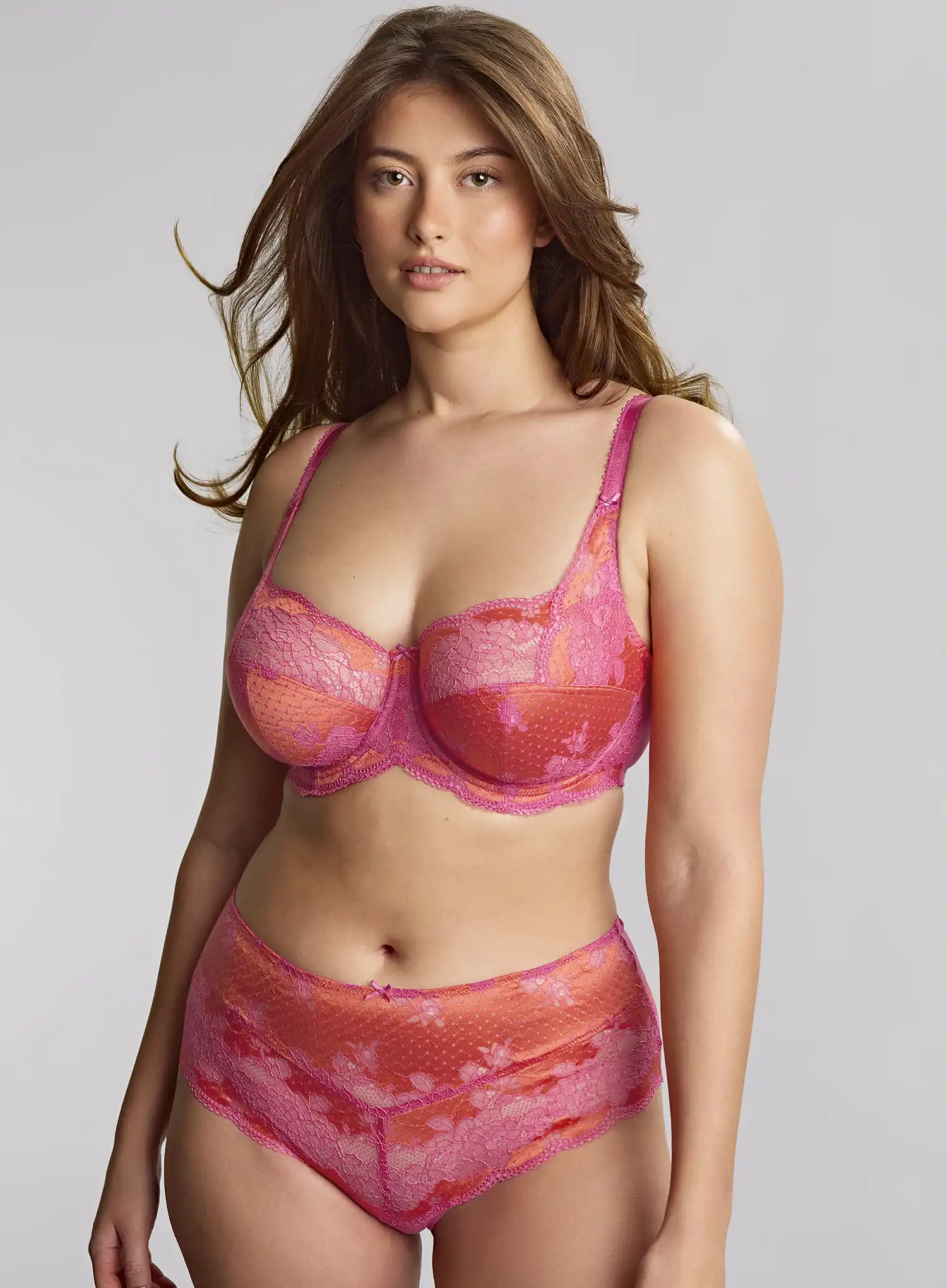Panache: Clara Deep Brief Pink Papaya
