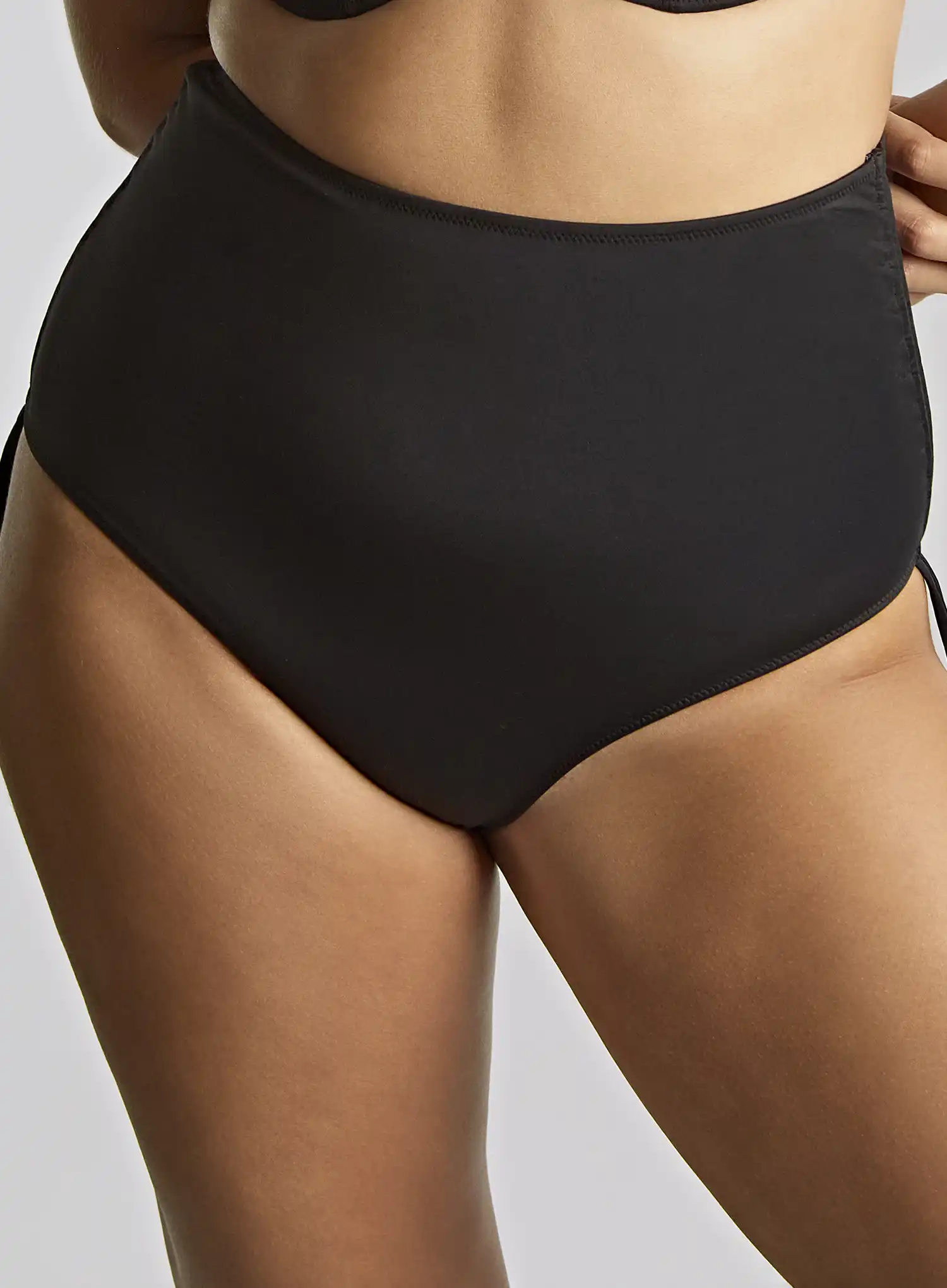 Panache: Signature Midi Gathered Bikini Brief Black - Image 5