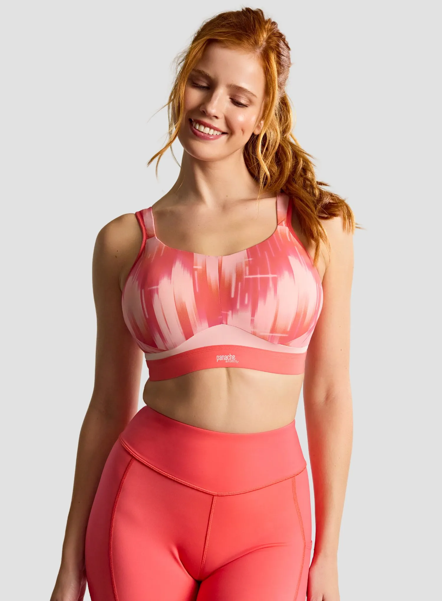 Panache Sport: Boundless Moulded Non Wired Sports Bra Pink Abstract - Image 2
