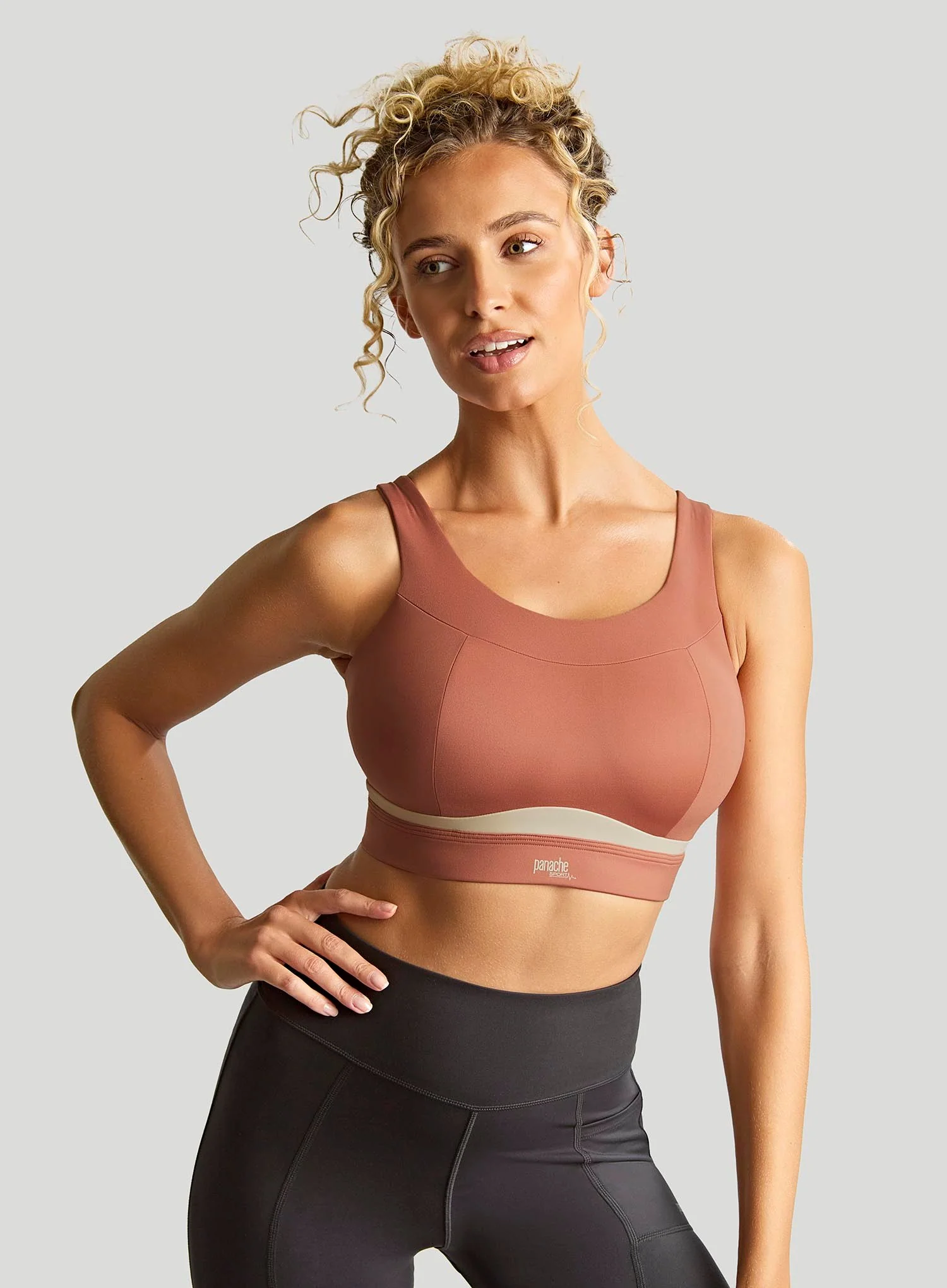 Panache Sport: Freedom Non Wired Non Padded Sports Bra Sienna Rose Chalk - Image 2