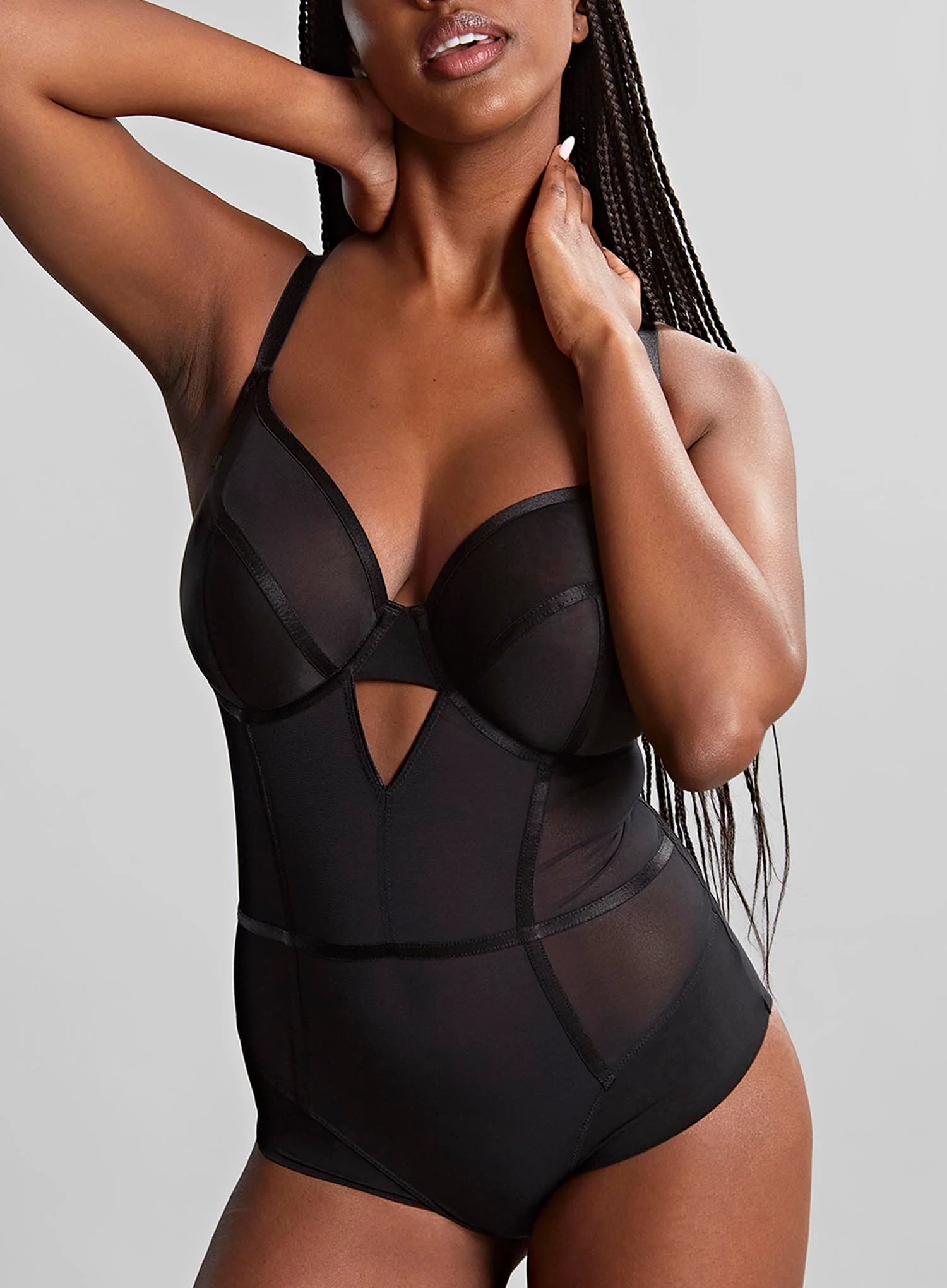 Panache: Tango Essence Plunge Bodysuit Obsidian - Image 3