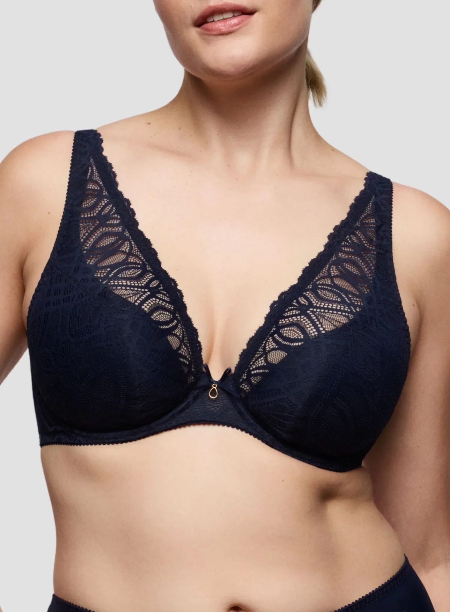 Primadonna: Salerno Half Padded Plunge Bra Midnight Blue - Image 4