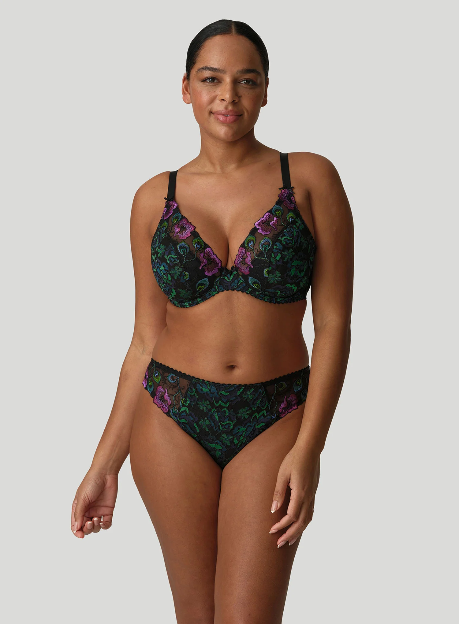 PrimaDonna: San Angel Underwired Half Padded Plunge Bra Peacock Feather - Image 2