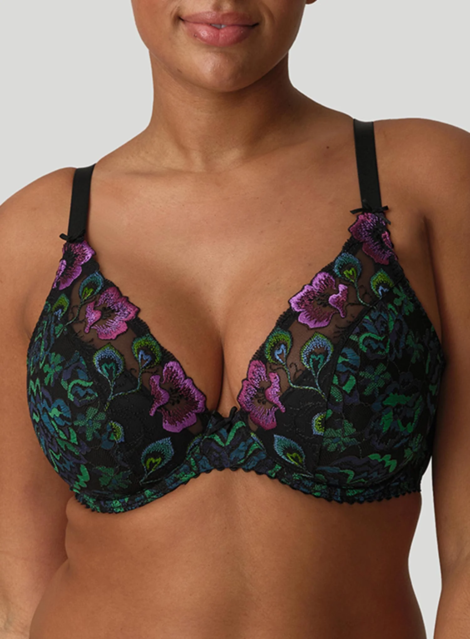 PrimaDonna: San Angel Underwired Half Padded Plunge Bra Peacock Feather - Image 5
