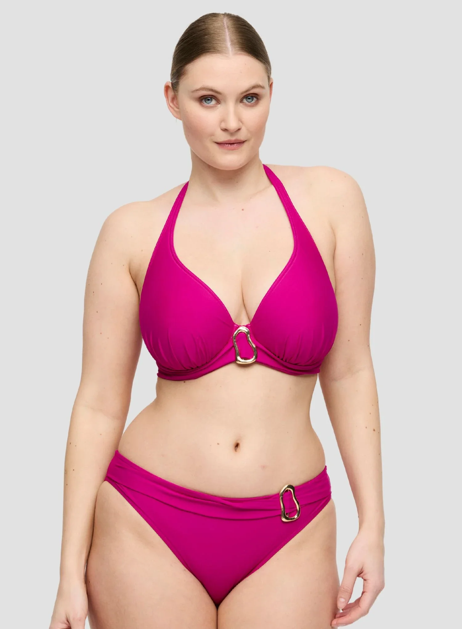 Primadonna Swim: Uvita Padded Plunge Bikini Top Deep Magenta - Image 2