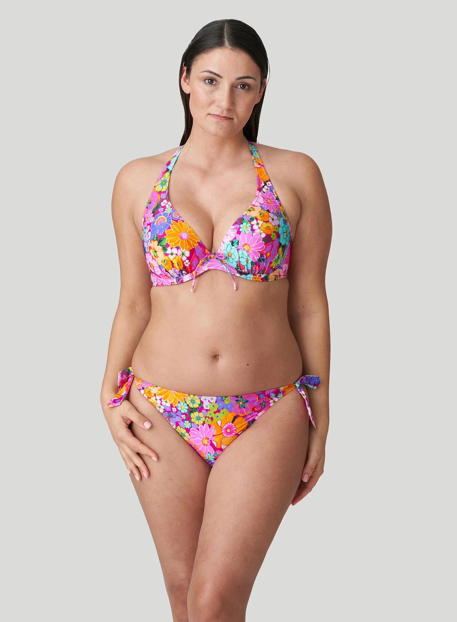 PrimaDonna Swim: Najac Half Padded Plunge Bikini Top Floral Explosion - Image 4