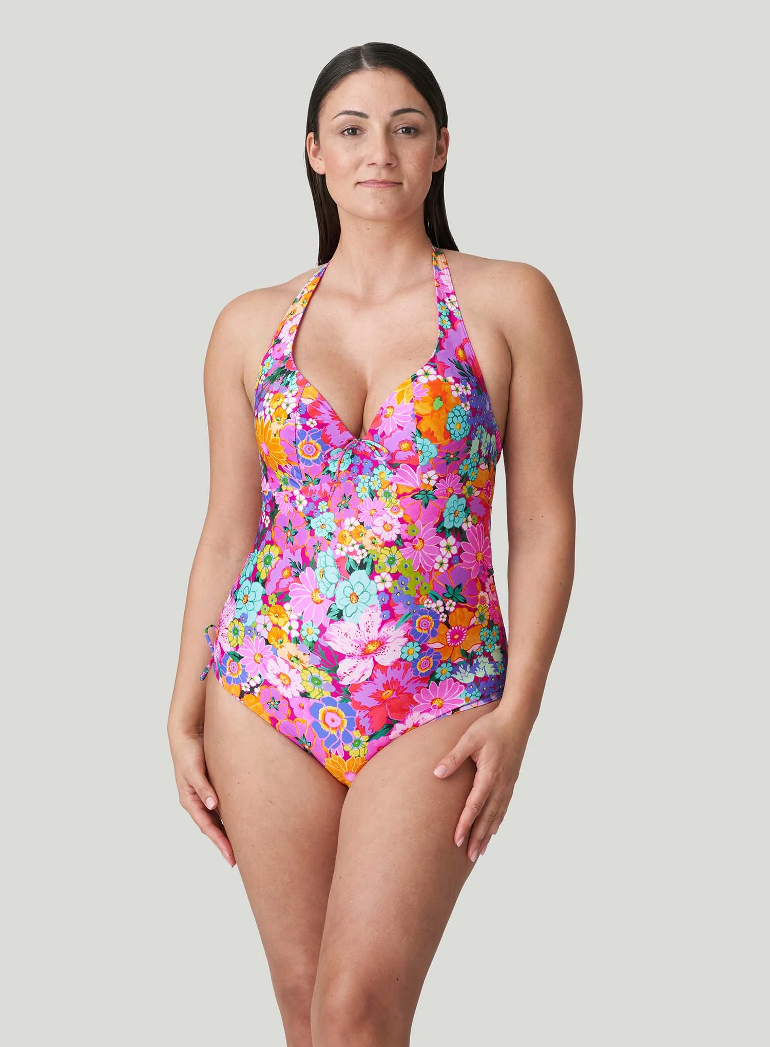 PrimaDonna Swim: Najac Plunge One Piece Floral Explosion - Image 4