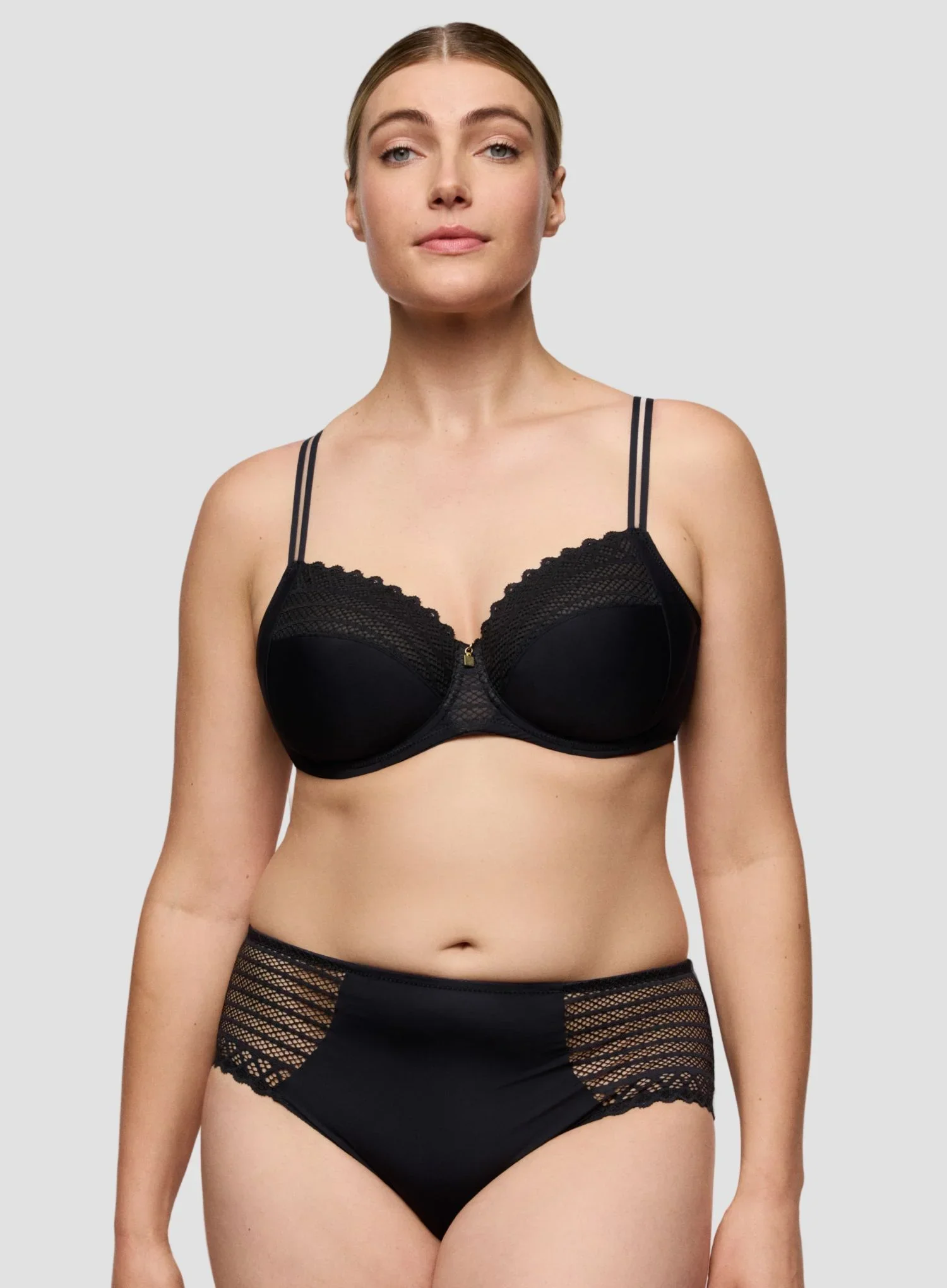 Primadonna Twist: Twist Side Full Brief Charcoal