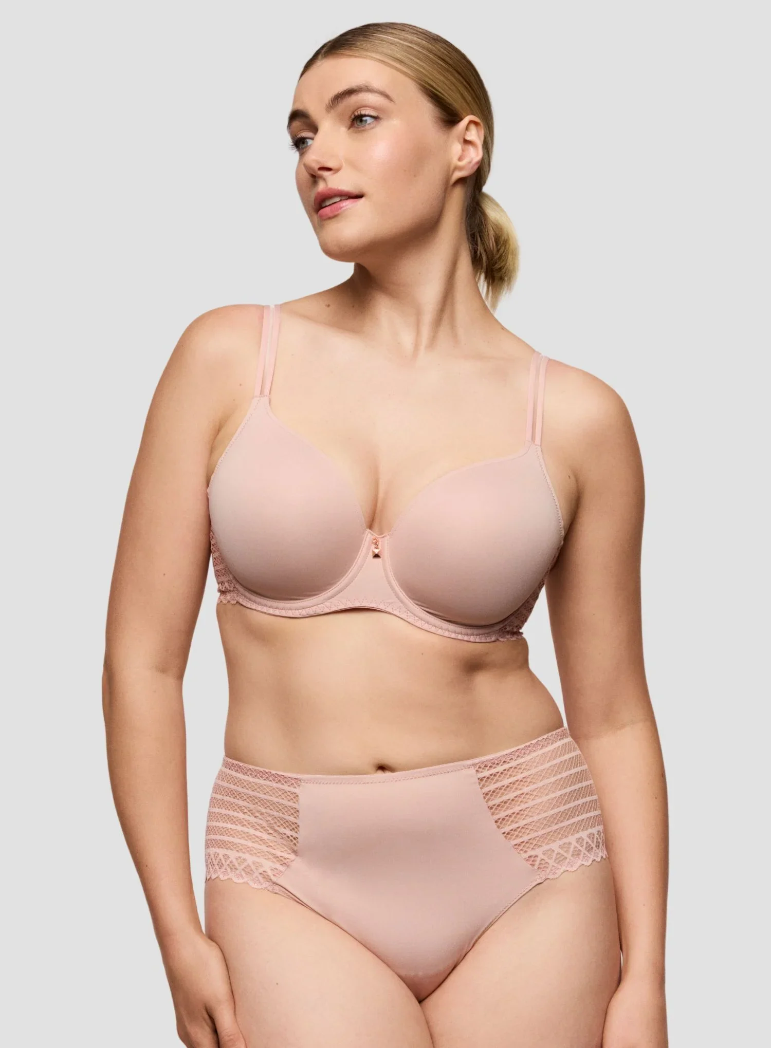 Primadonna Twist: Twist Side Full Brief Powder Rose - Image 2