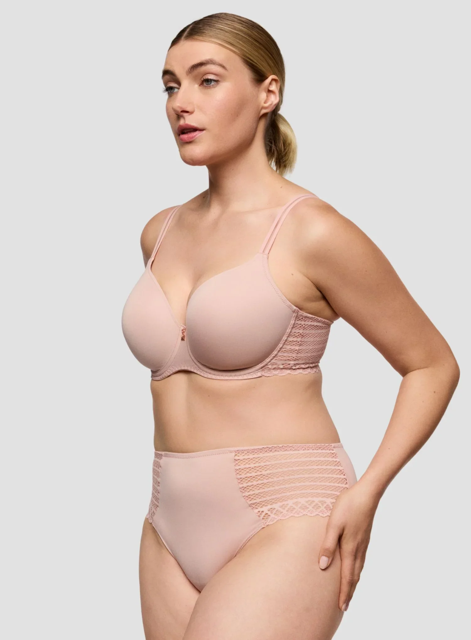 Primadonna Twist: Twist Side Full Brief Powder Rose - Image 4