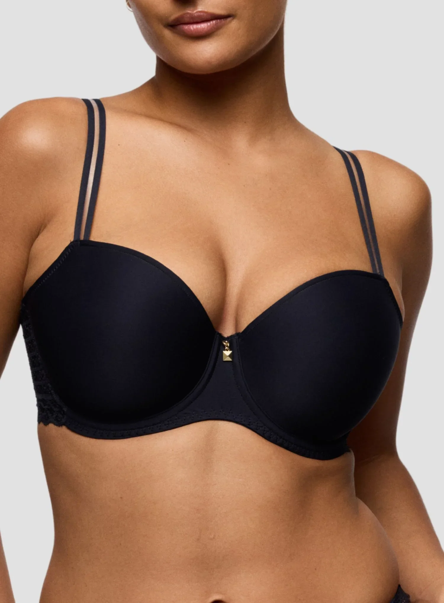 Primadonna Twist: Twist Side Padded Balconette Bra Charcoal - Image 4