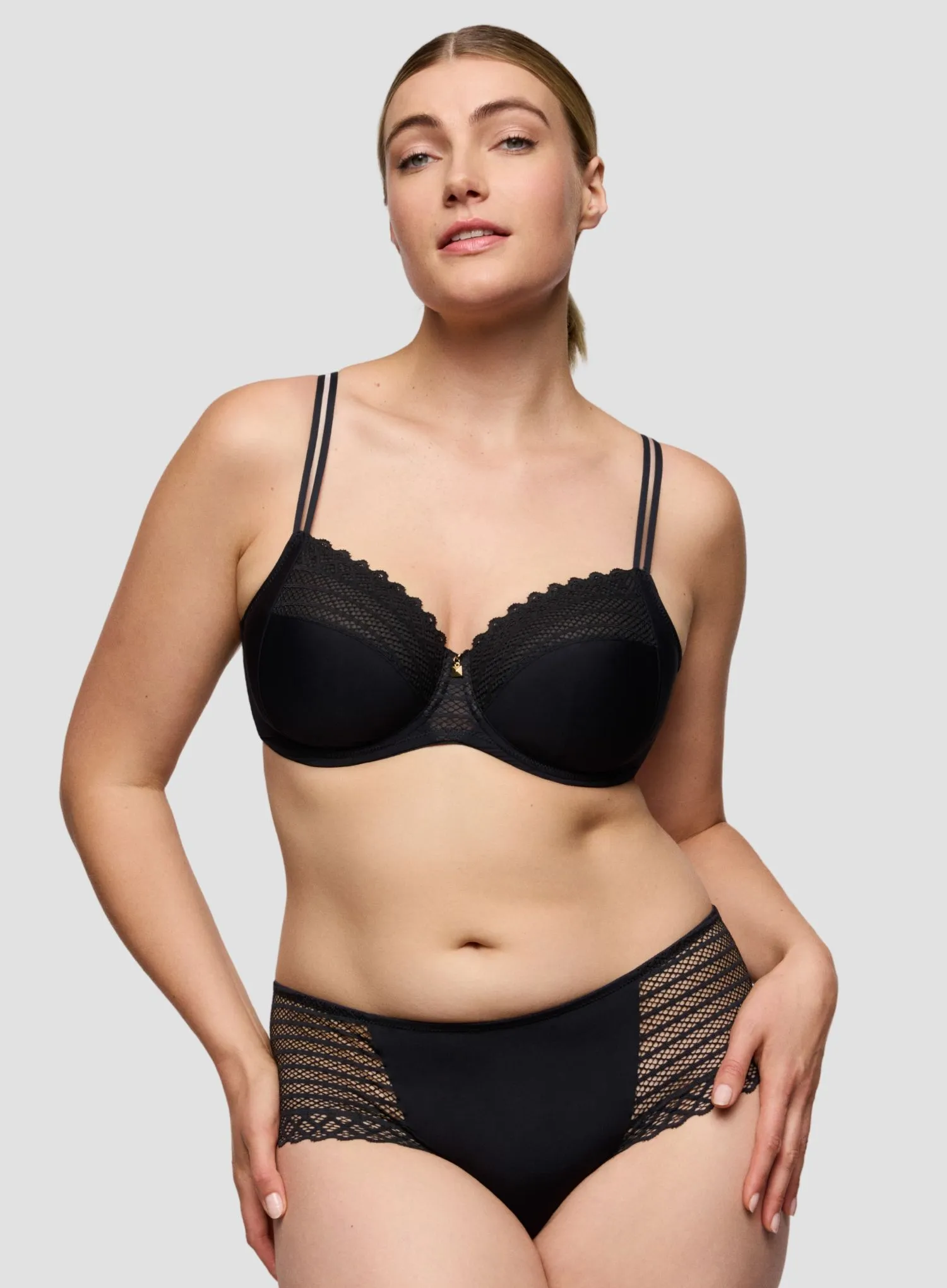 Primadonna Twist: Twist Side Underwired Full Cup Bra Charcoal - Image 2