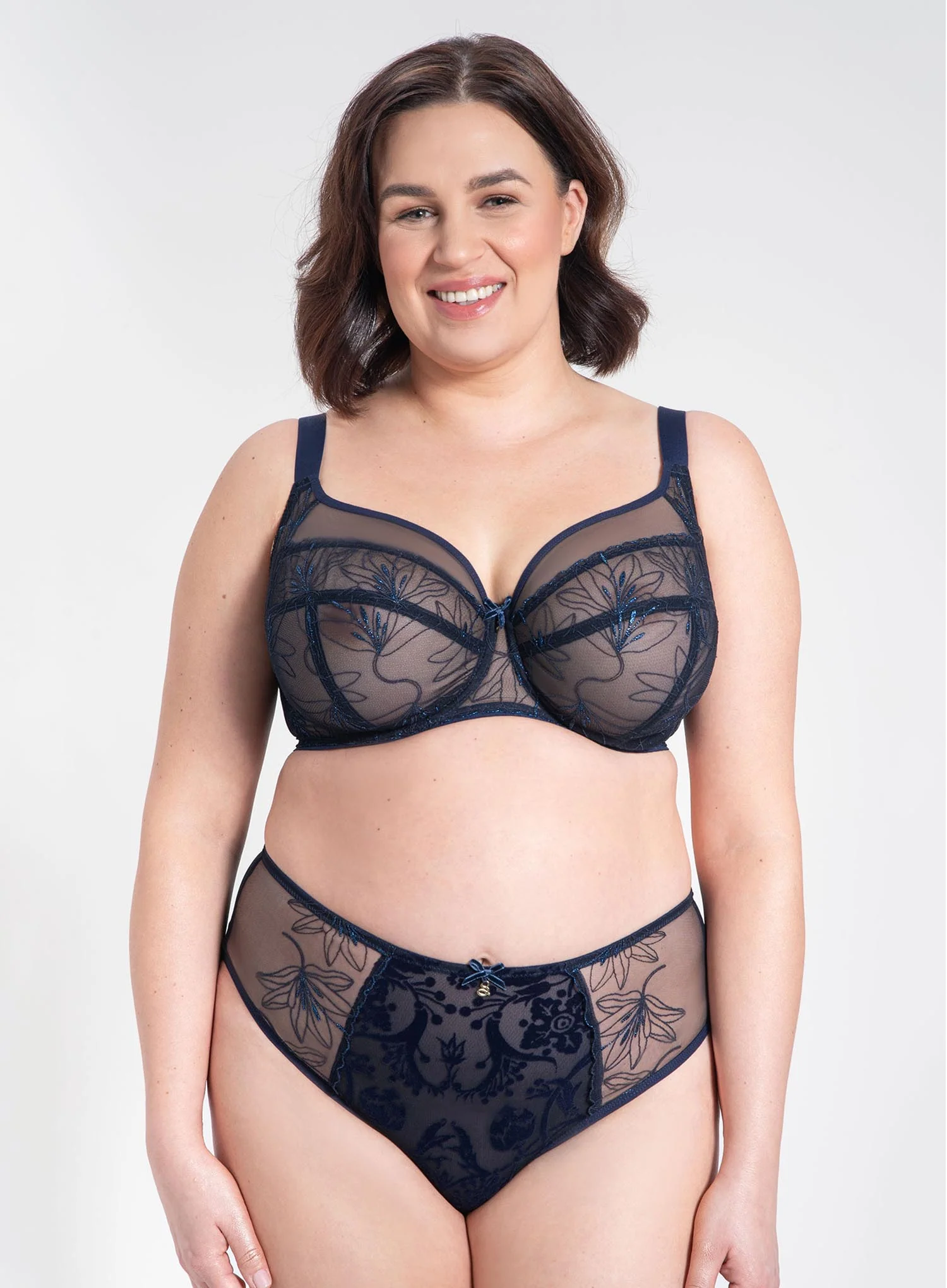 Samanta Lingerie: Harriet Midi Brief Navy Blue