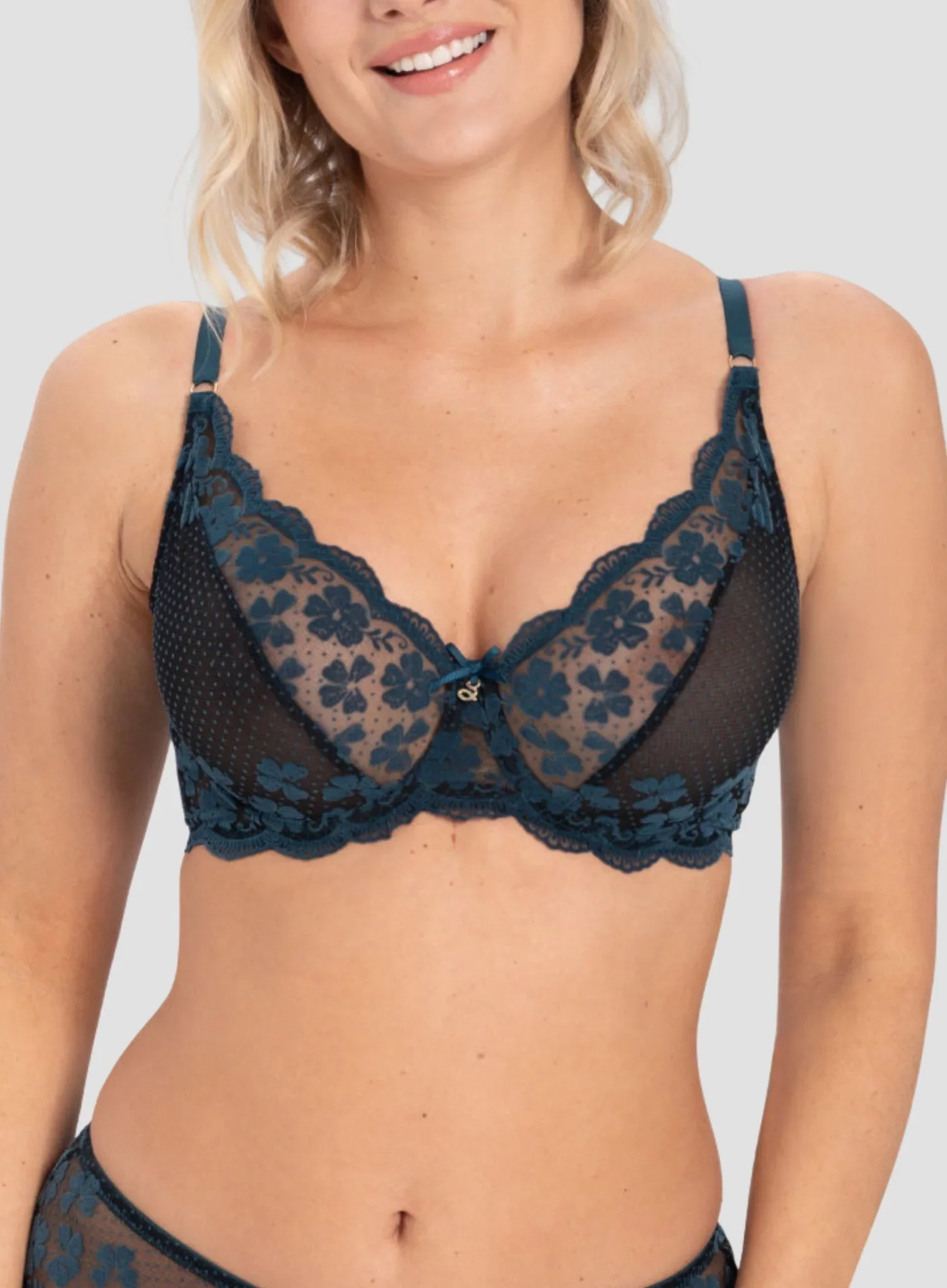 Samanta Lingerie: Scarlett Soft High Apex Bra Azure - Image 3