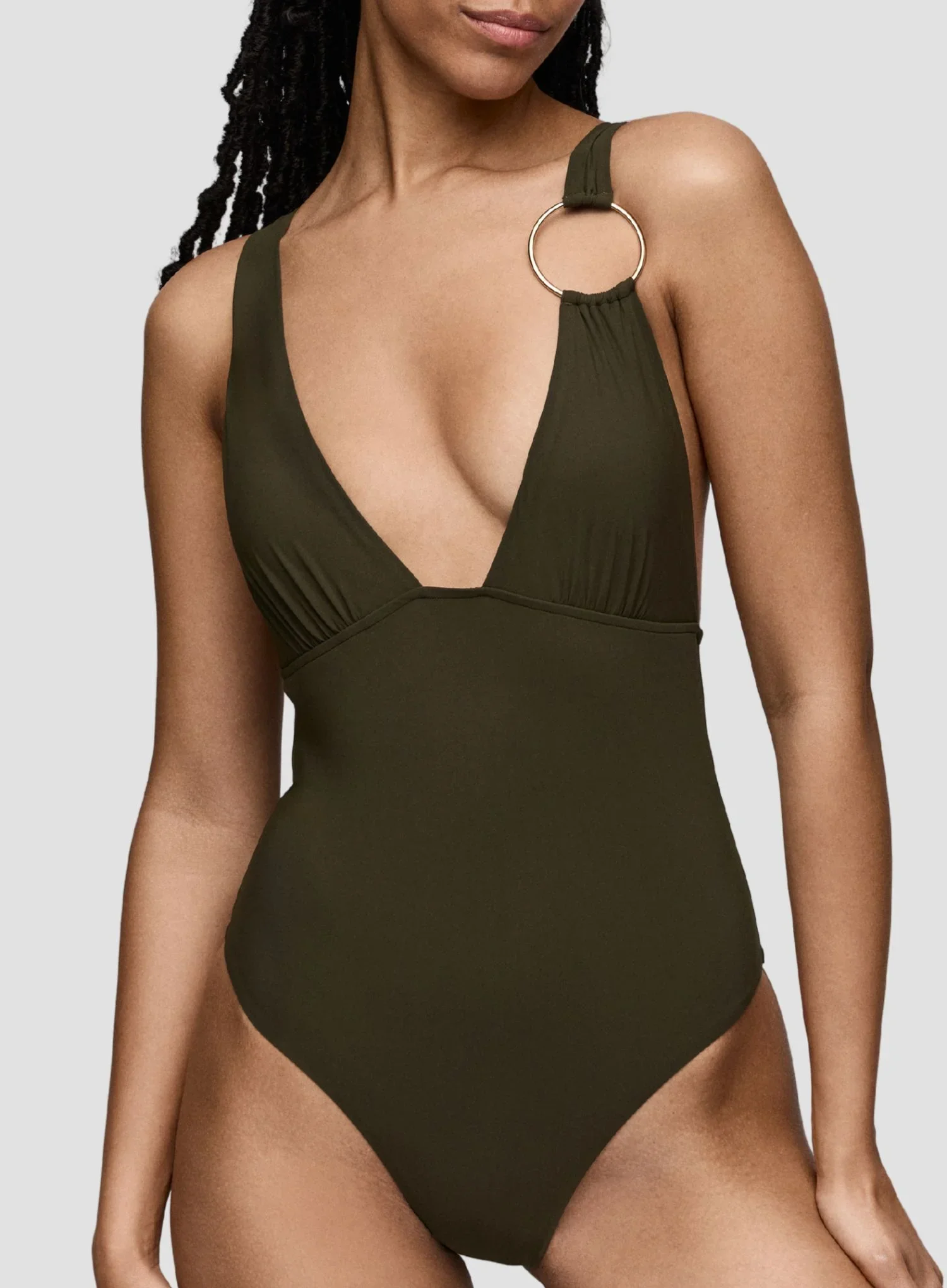 Sarda Swim: Lita Padded Triangle Swimsuit Olive Green - Image 5