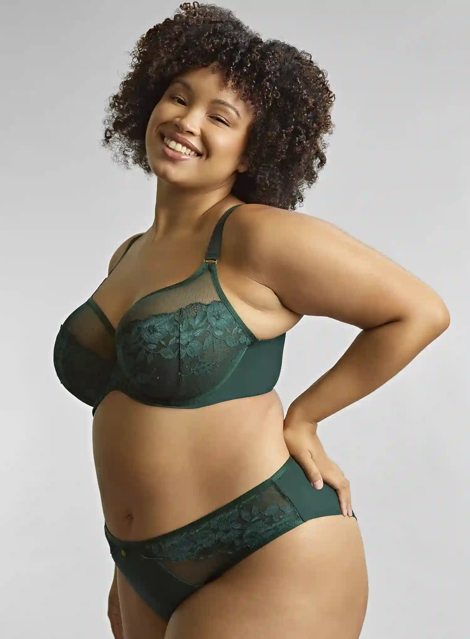 Sculptresse: Josephine High Leg Brief Forest Green - Image 3