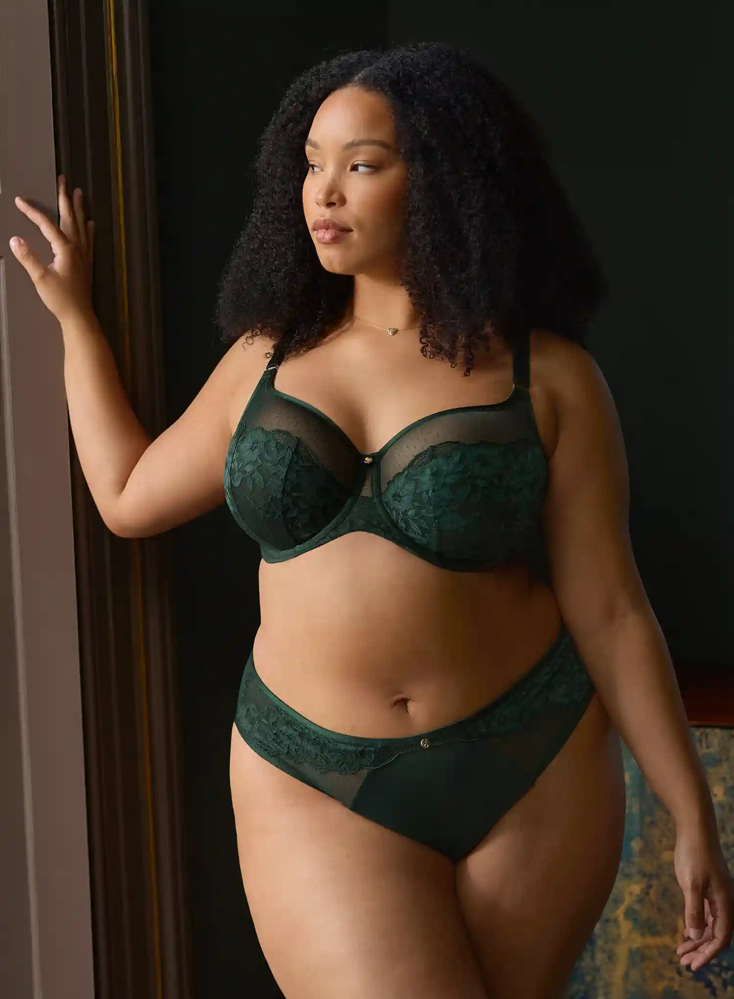 Sculptresse: Josephine High Leg Brief Forest Green - Image 4
