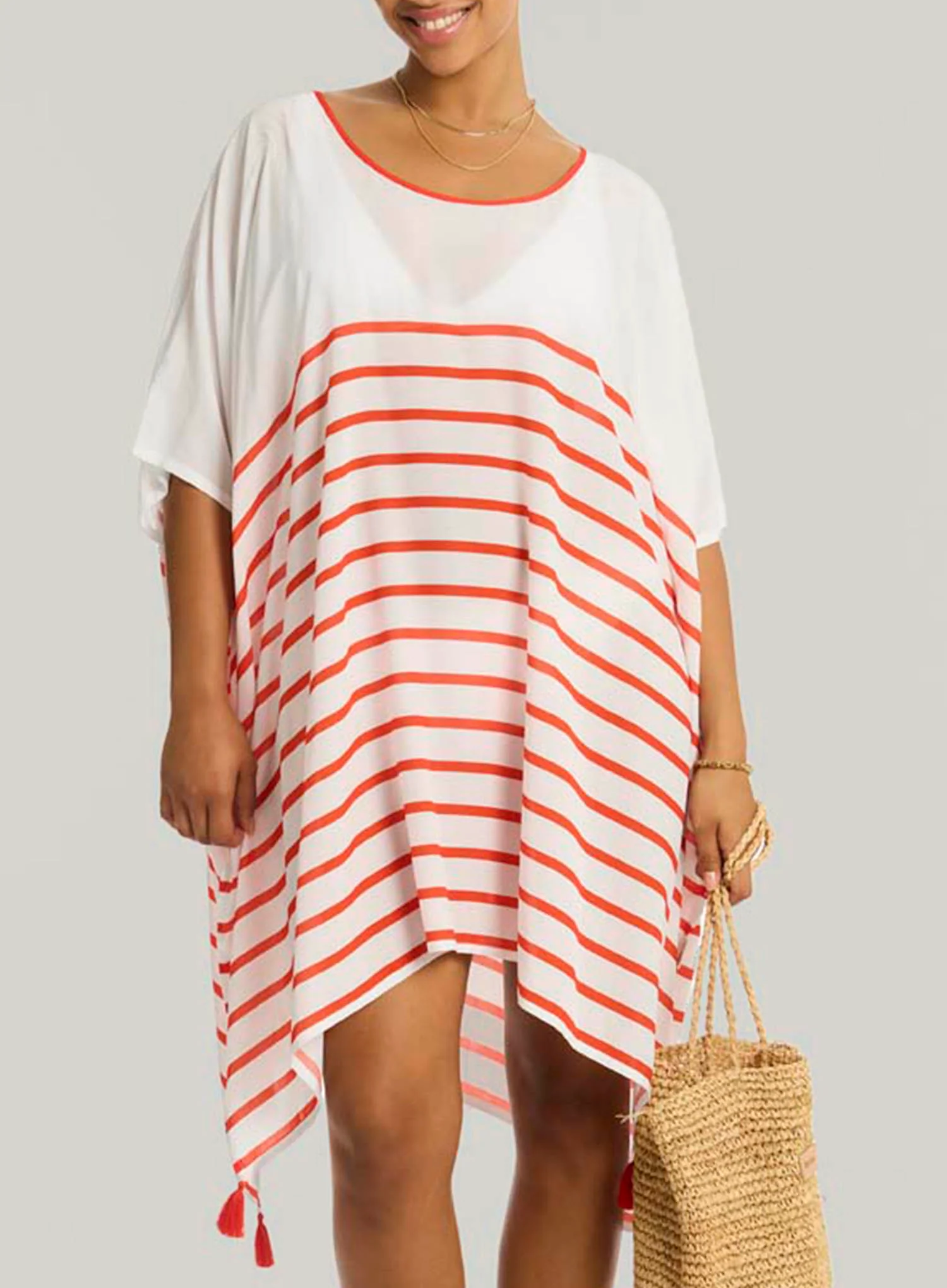 Sea Level: Amalfi Kaftan Flame - Image 4