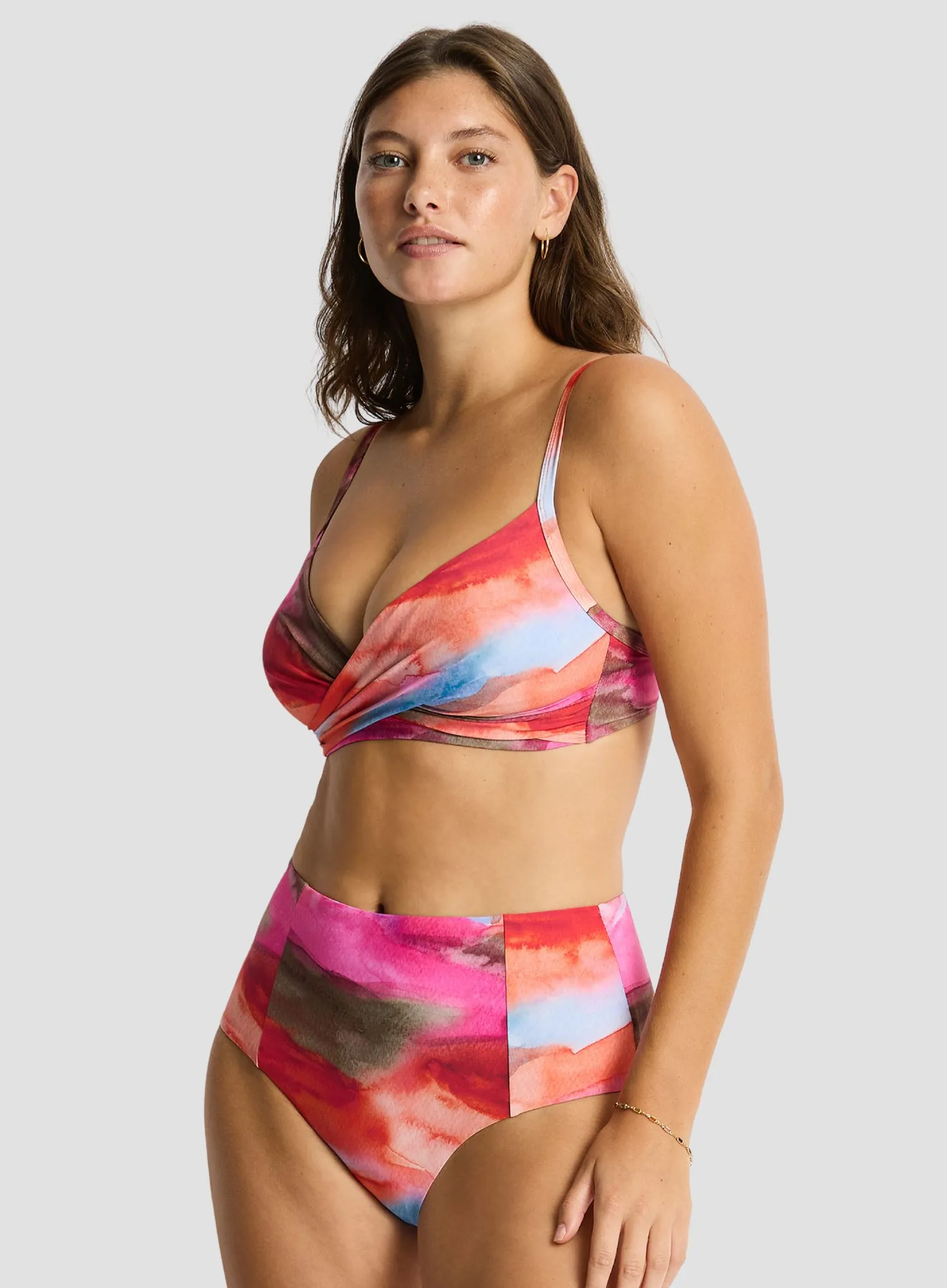 Sea Level: Cabo Cross Front Multifit Bra Top Pink - Image 3