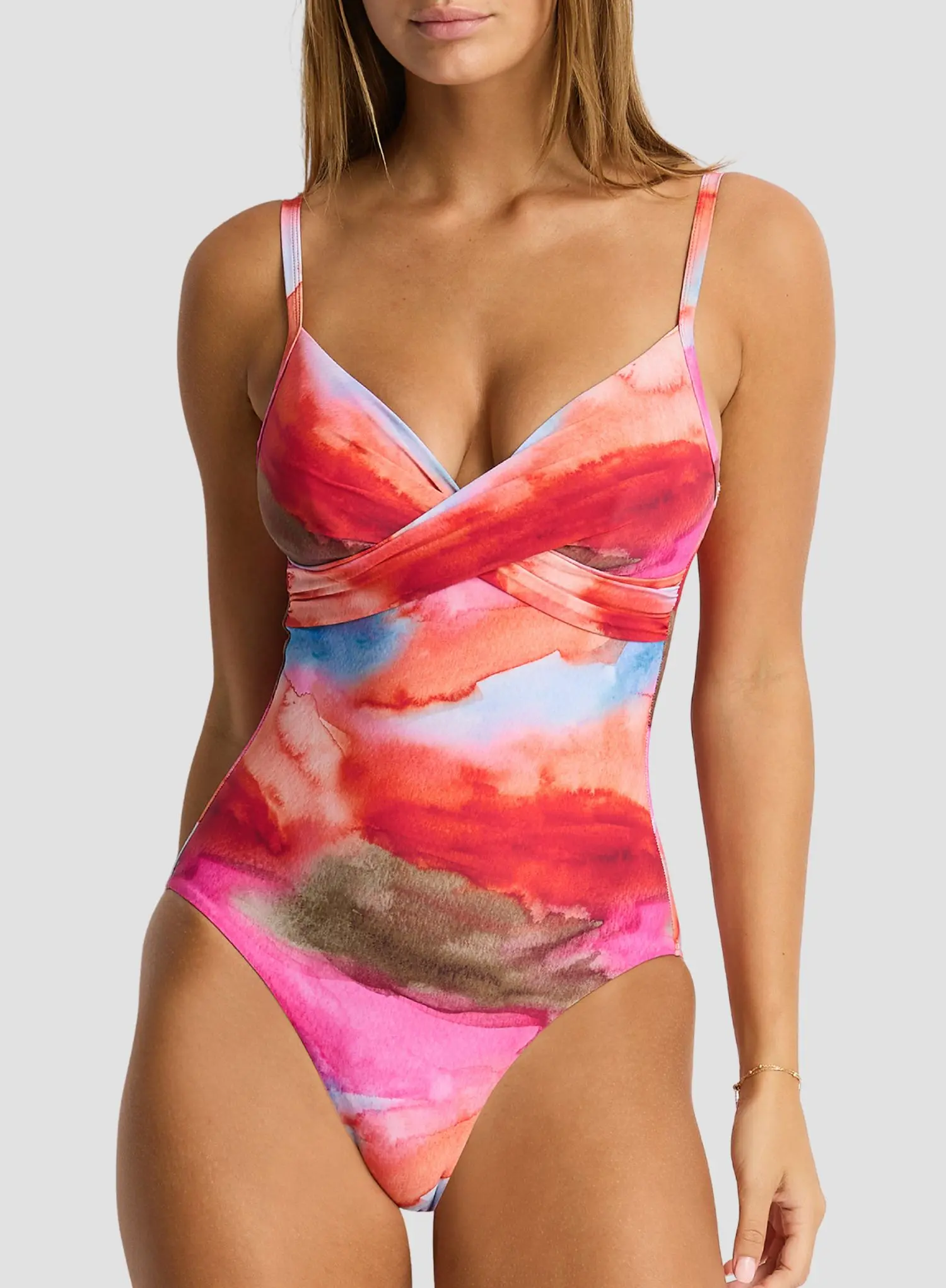 Sea Level: Cabo Cross Front Scoop Back One Piece Pink - Image 4