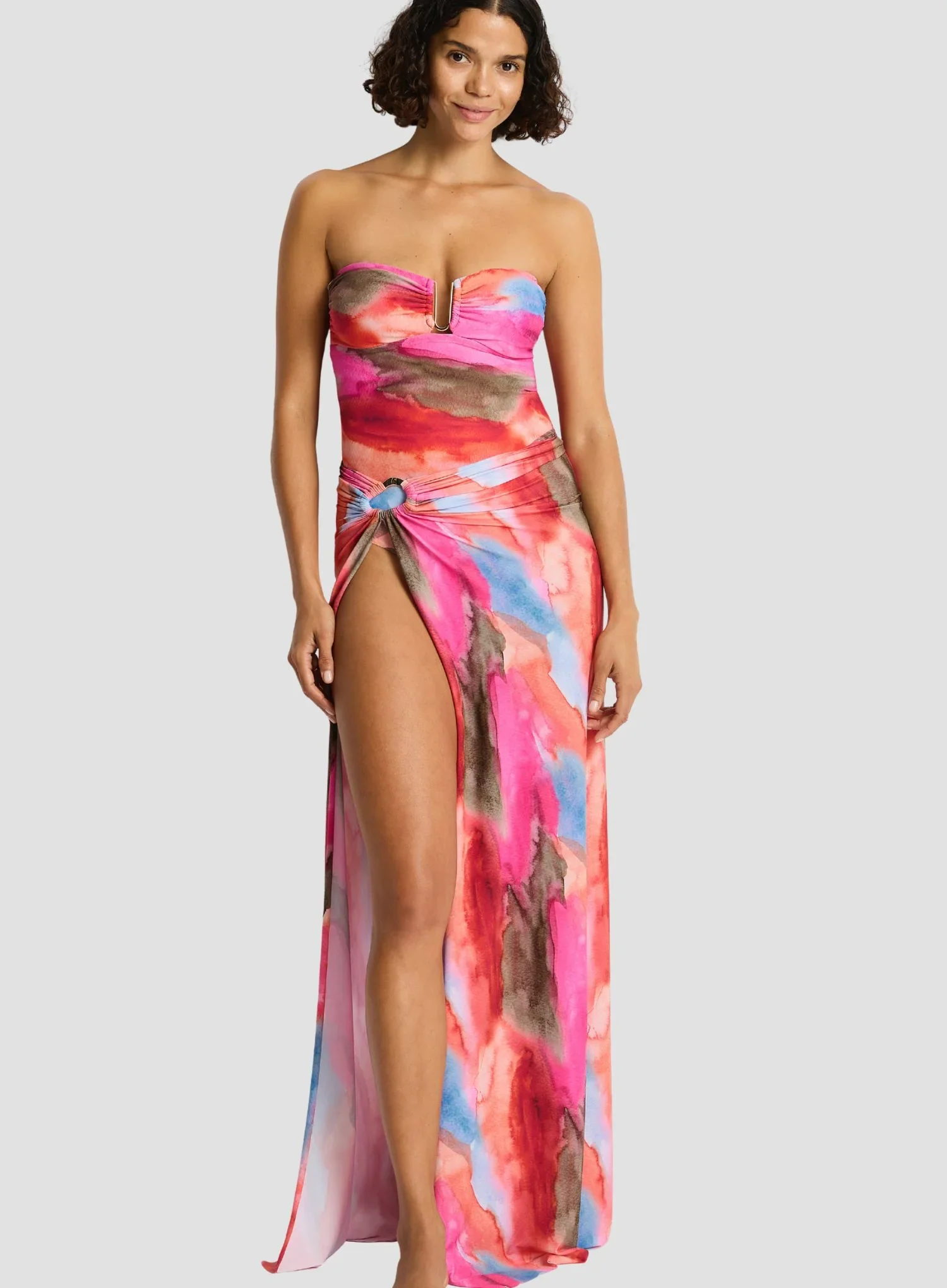 Sea Level: Cabo Ring Cover Up Skirt Pink