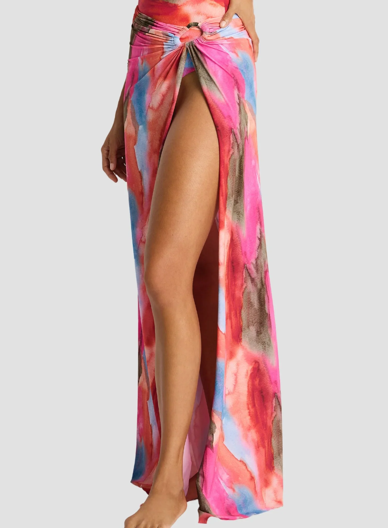 Sea Level: Cabo Ring Cover Up Skirt Pink - Image 5