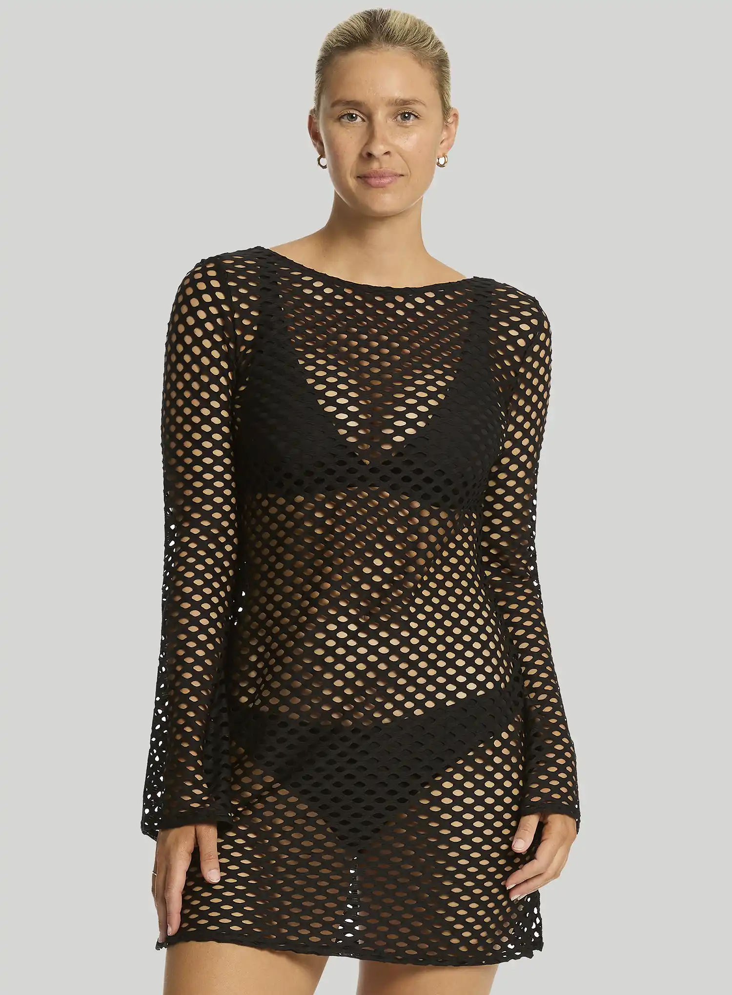Sea Level: Castaway Mesh Cover Up Black