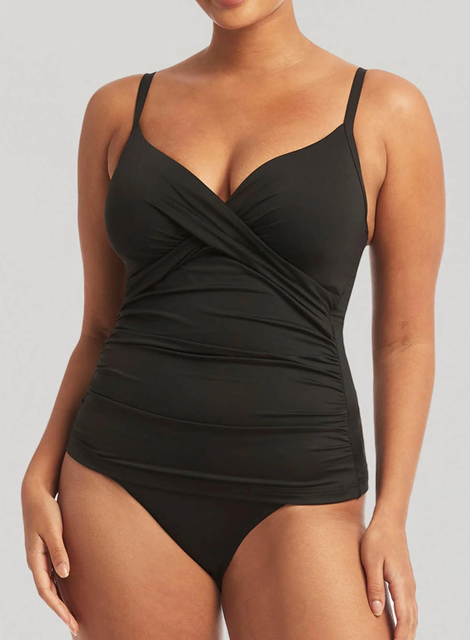 Sea Level: Eco Essentials DD E Cross Front Swim Tankini Black - Image 4