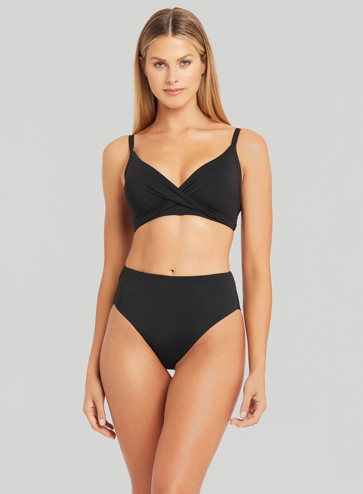 Sea Level: Eco Essentials Twist Front DD E Cup Bikini Top Black