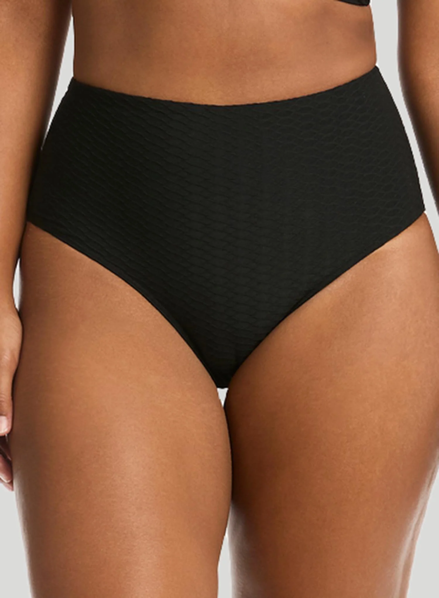 Sea Level: Honeycomb High Waist Bikini Pant Black - Image 4