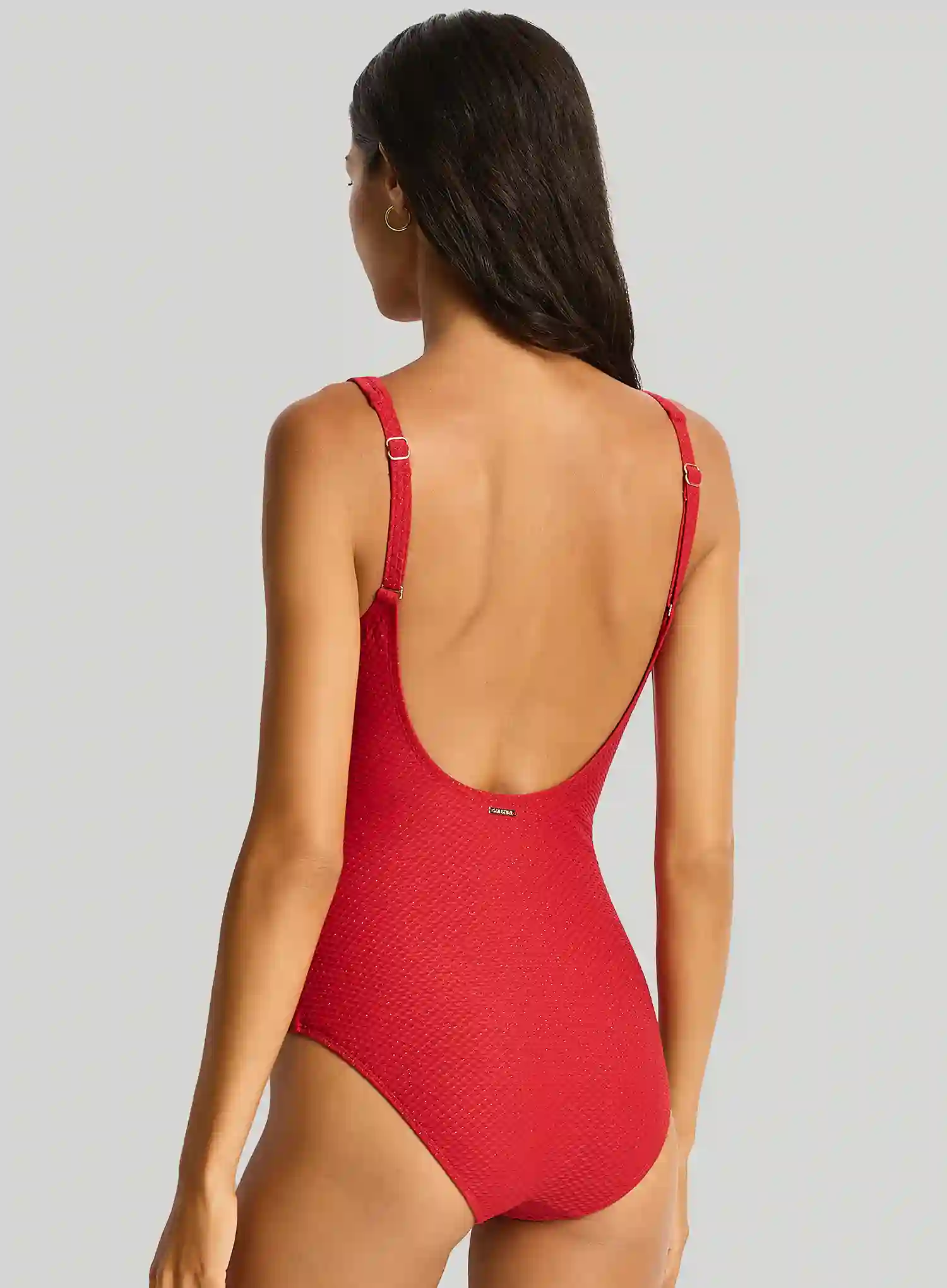 Sea Level: Luminara Chain Link Longline One Piece Ruby - Image 2