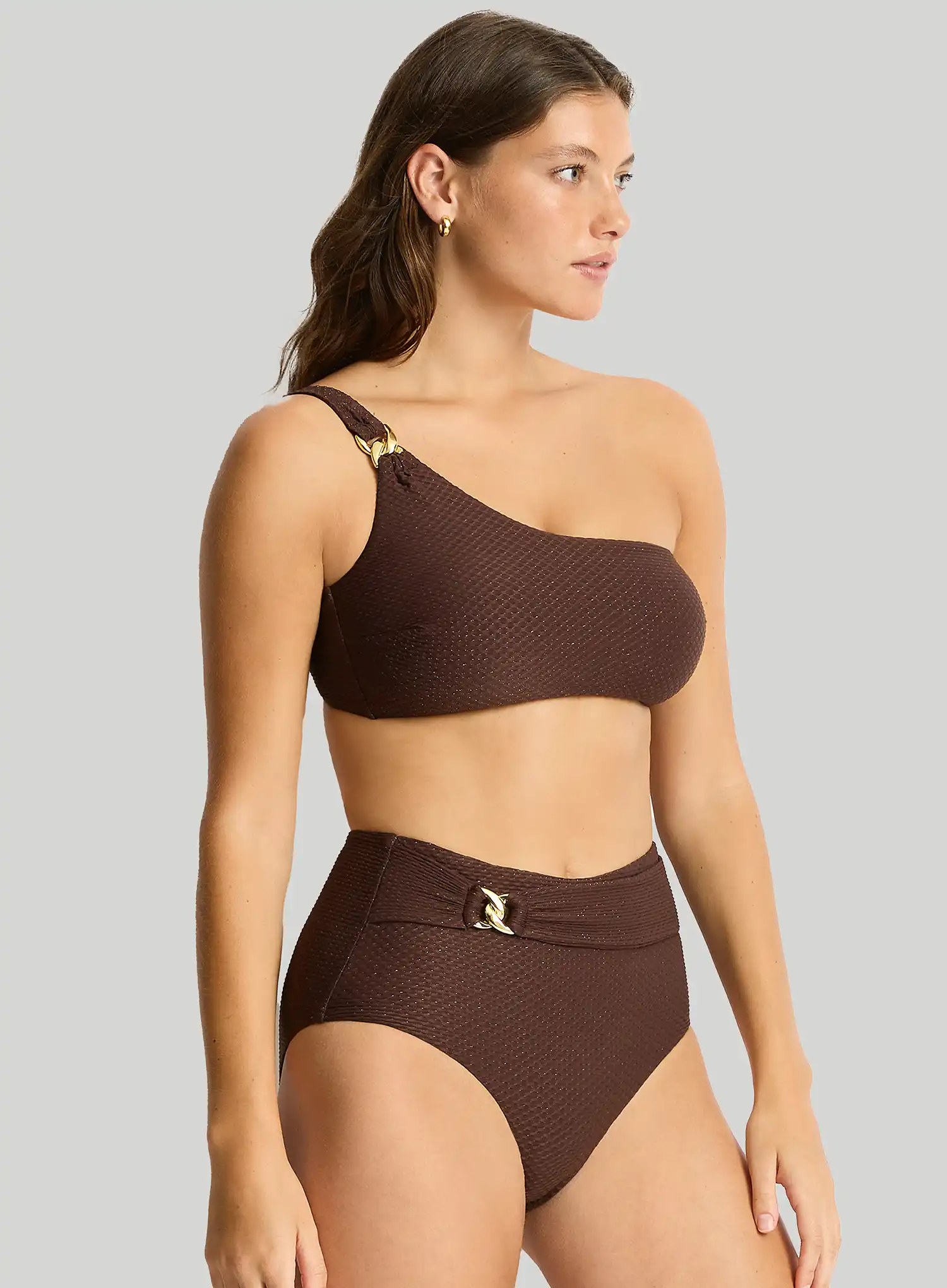 Sea Level: Luminara High Waist Bikini Brief Cocoa - Image 3