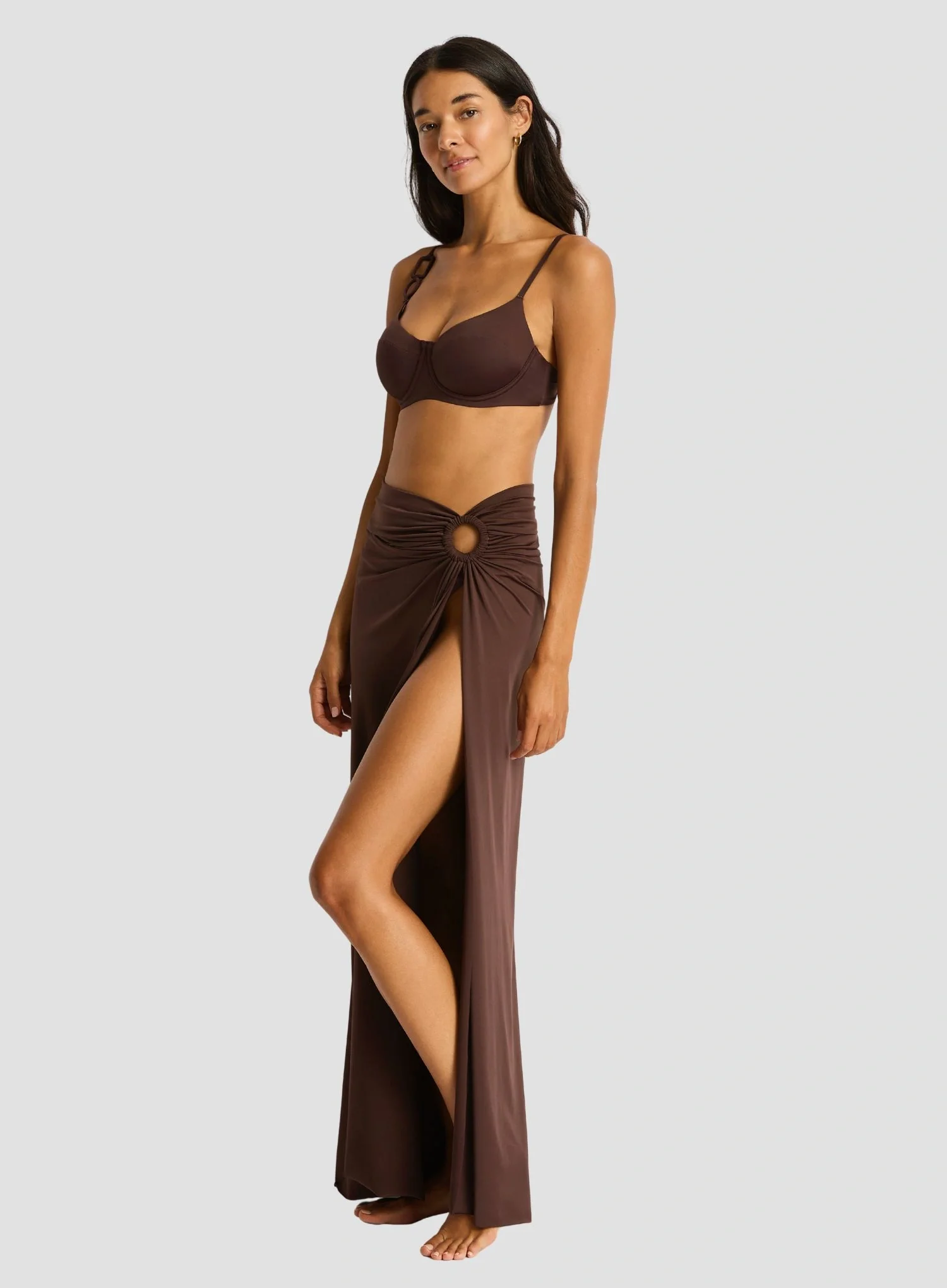 Sea Level: Mythos Ring Cover Up Skirt Cocoa - Image 4